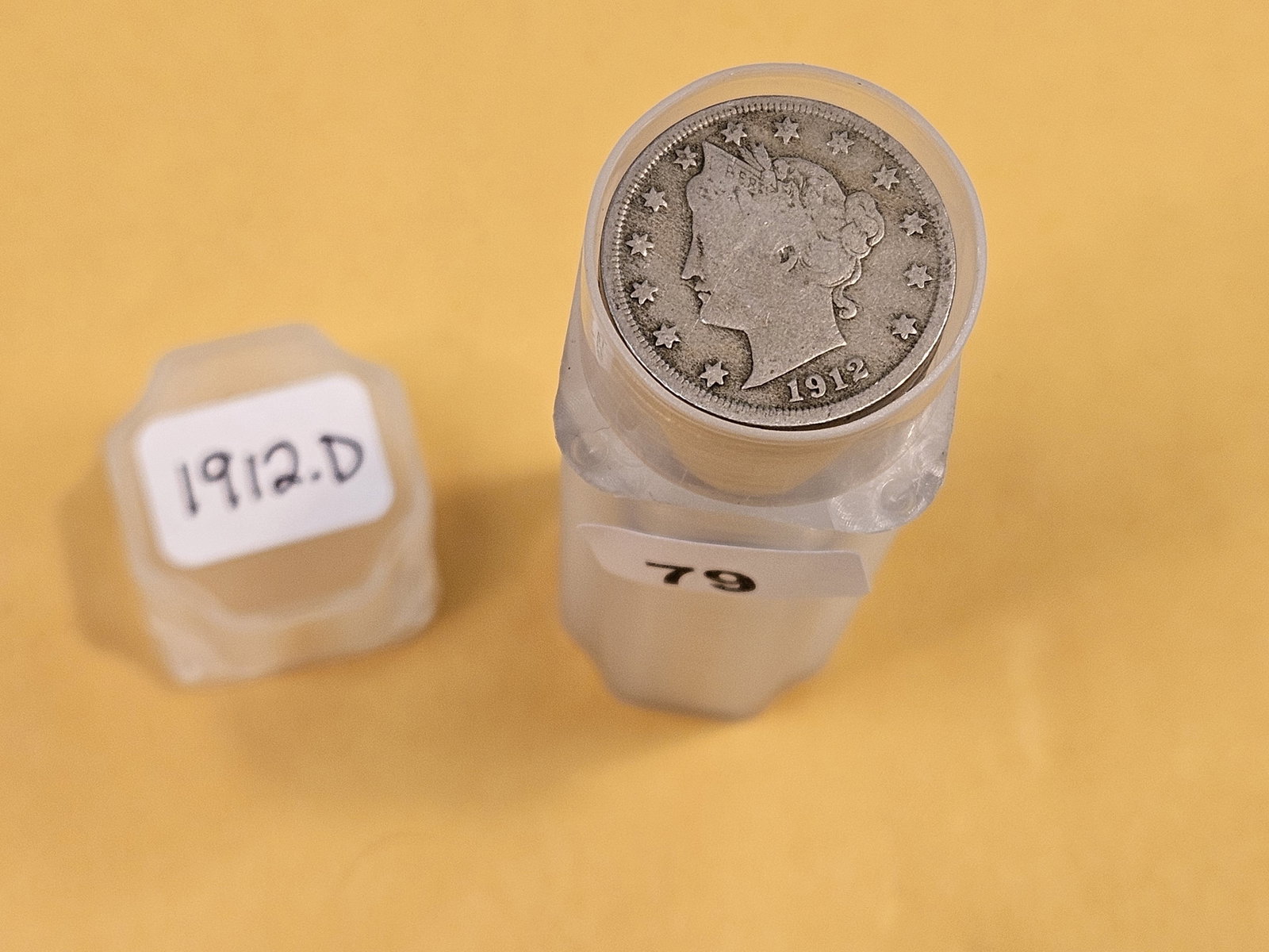 * Full Roll of 1912-D Liberty "V" Nickels: From dealer. All circulated. We didn't check or search