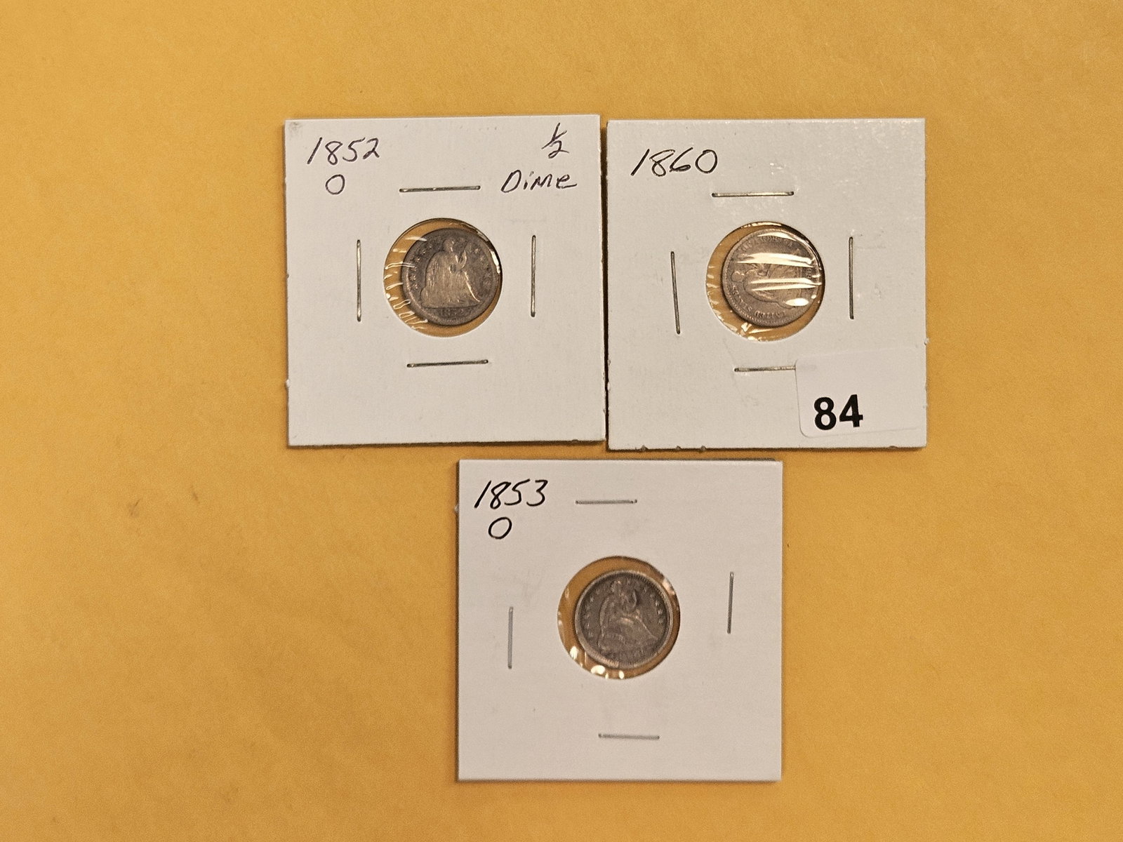 Three Seated Liberty silver Half-Dimes (1 of 5)