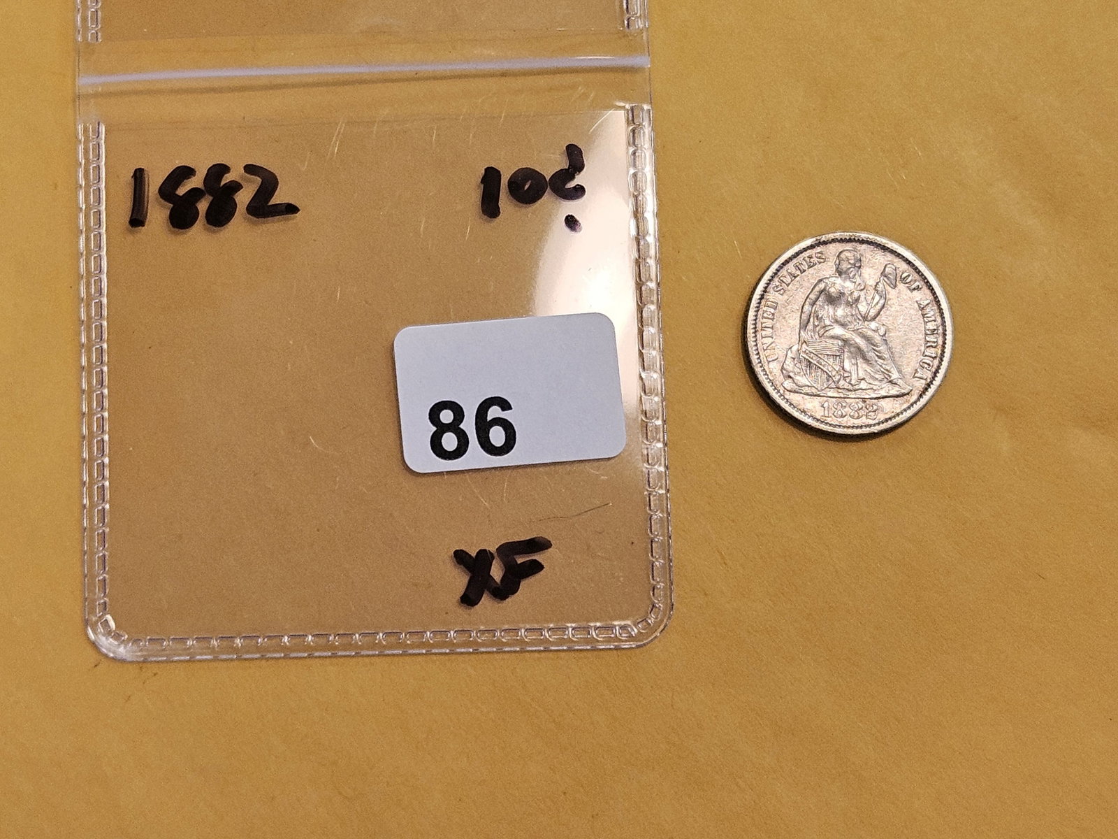 1882 Seated Liberty silver dime in Extra Fine - 2