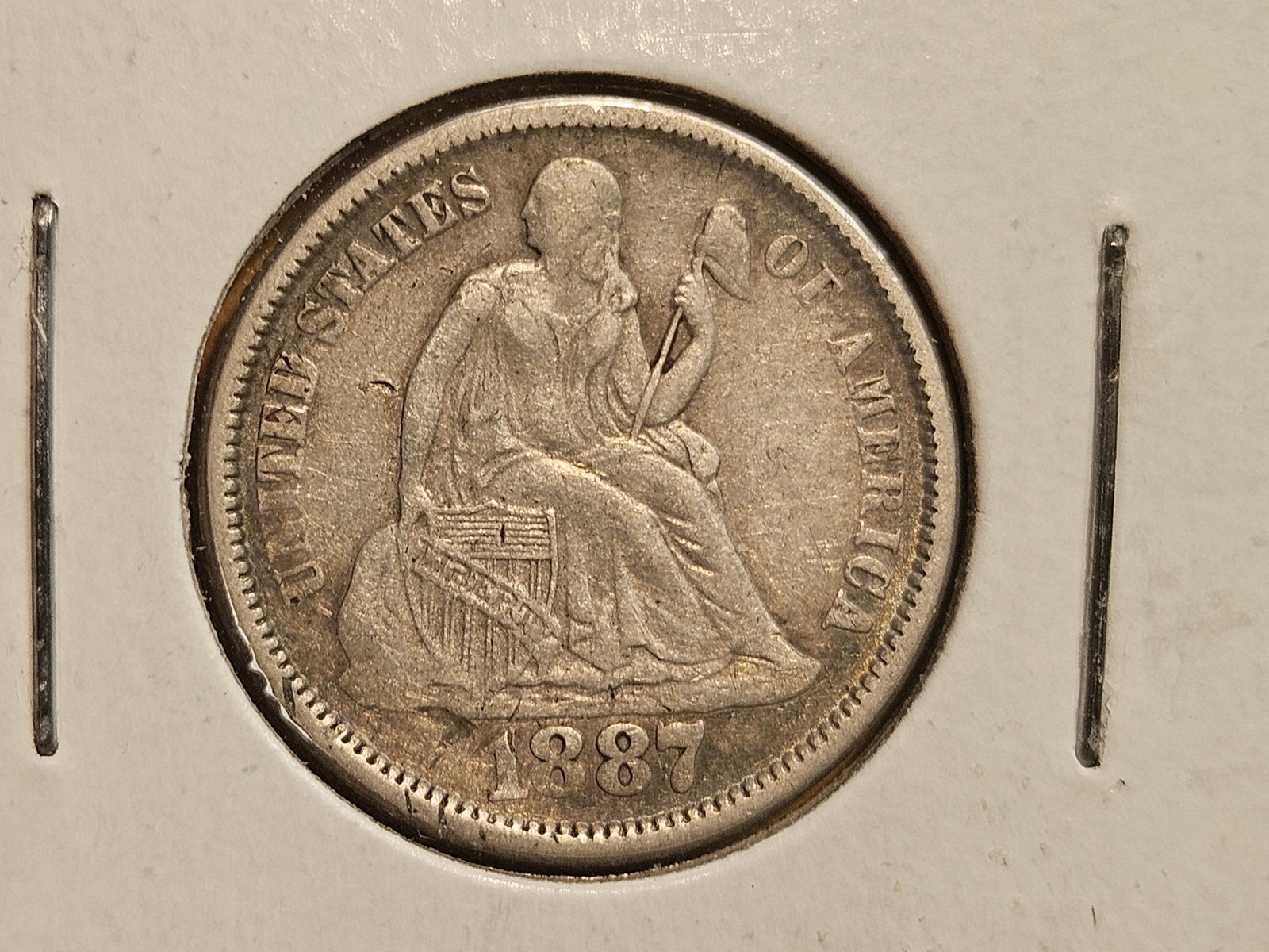 1876 and 1887 Seated Liberty Silver Dimes - 4