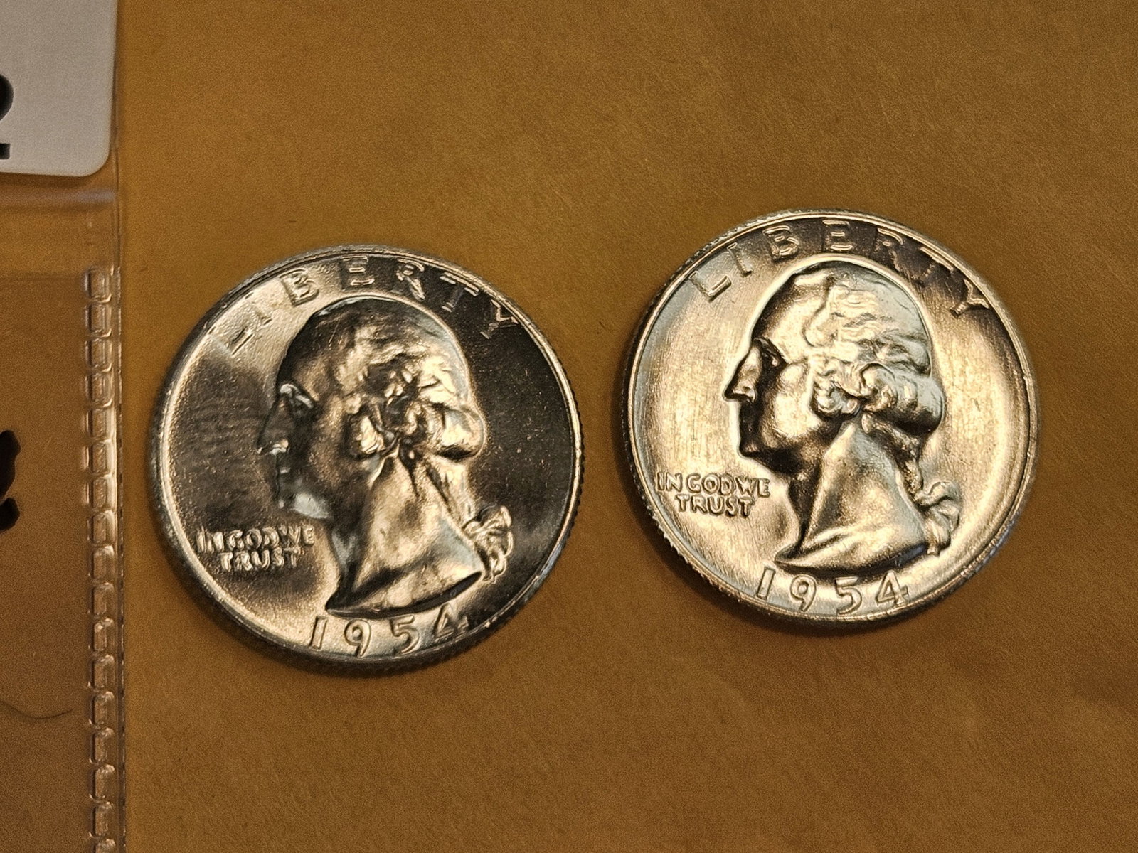 Two GEM Brilliant Uncirculated 1954-S Washington Quarters: Both Roll Fresh!