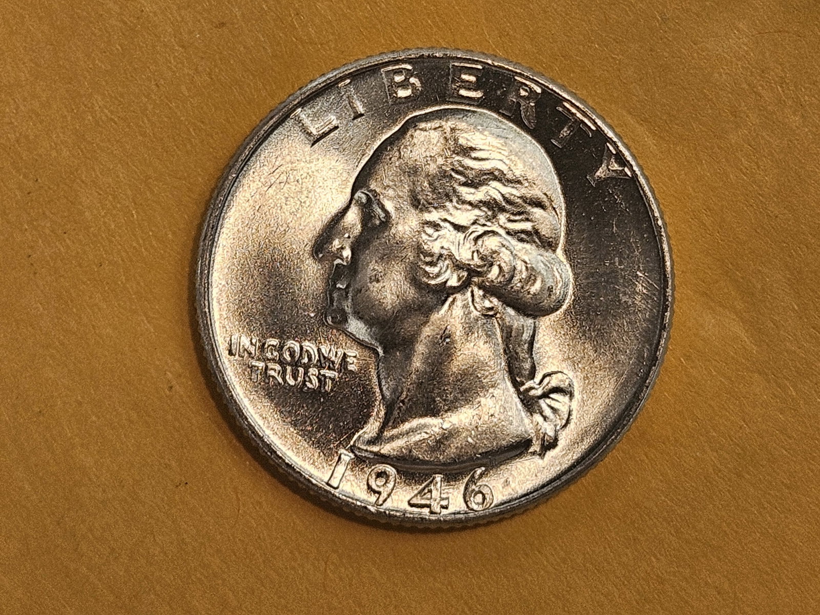 VARIETY! GEM Brilliant Uncirculated 1946 DDO-DDR Washington Quarter: Doubled Die Obverse and Doubled Die Reverse. CONECA: DDO-003. Diagnostics: Doubling is visible on IN GOD WE TRUST and the date.