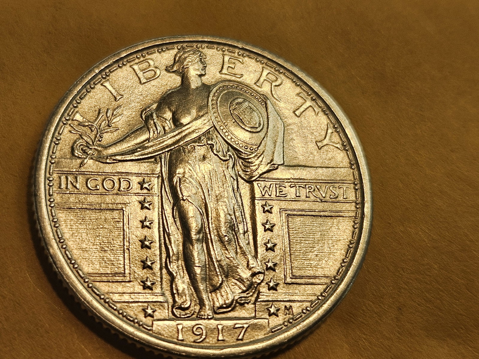 *** FULL HEAD *** 1917 Standing Liberty Quarter in GEM Brilliant Uncirculated - 5