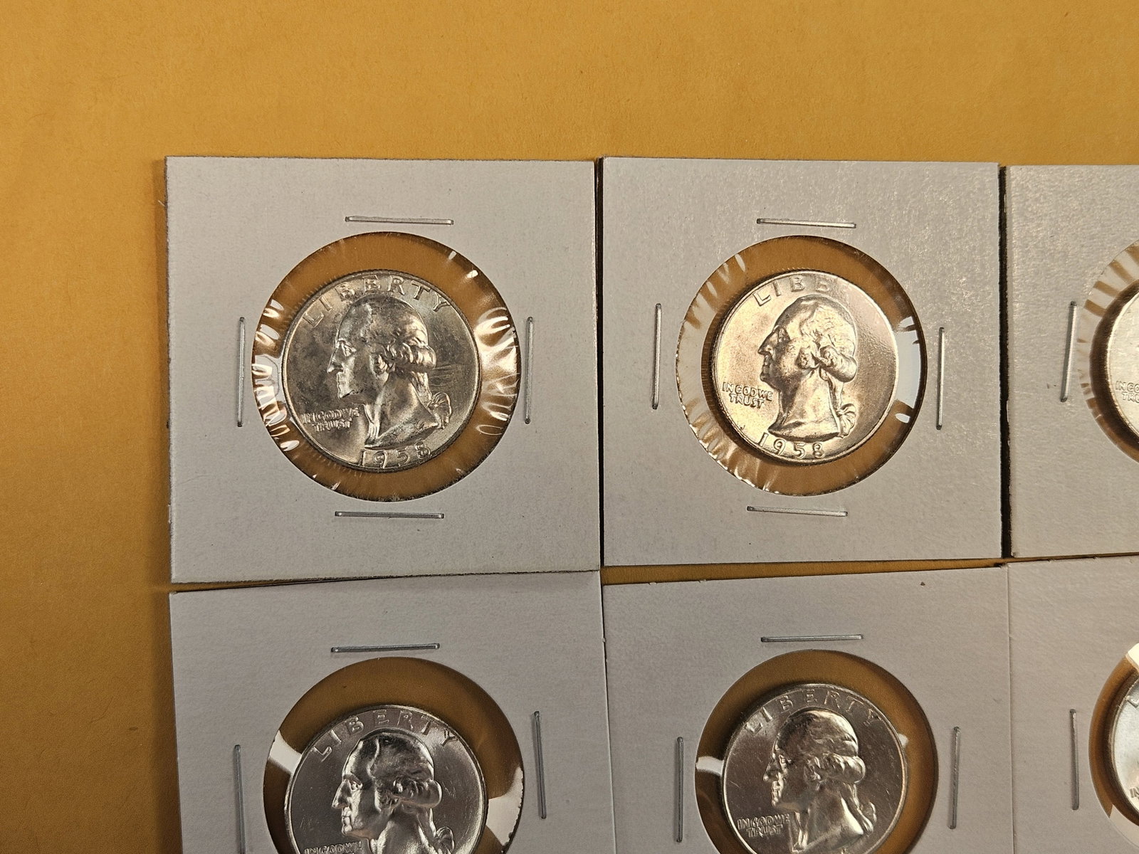 Six Very Choice to GEM Brilliant Uncirculated Washington silver Quarters - 2