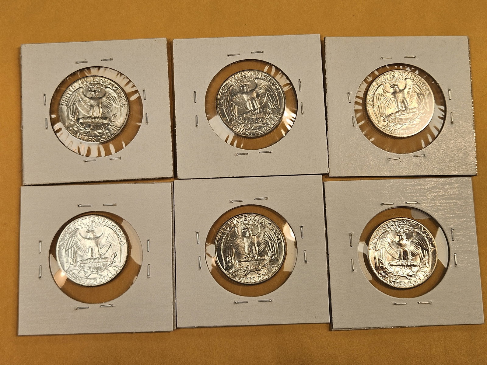 Six Very Choice to GEM Brilliant Uncirculated Washington silver Quarters - 7