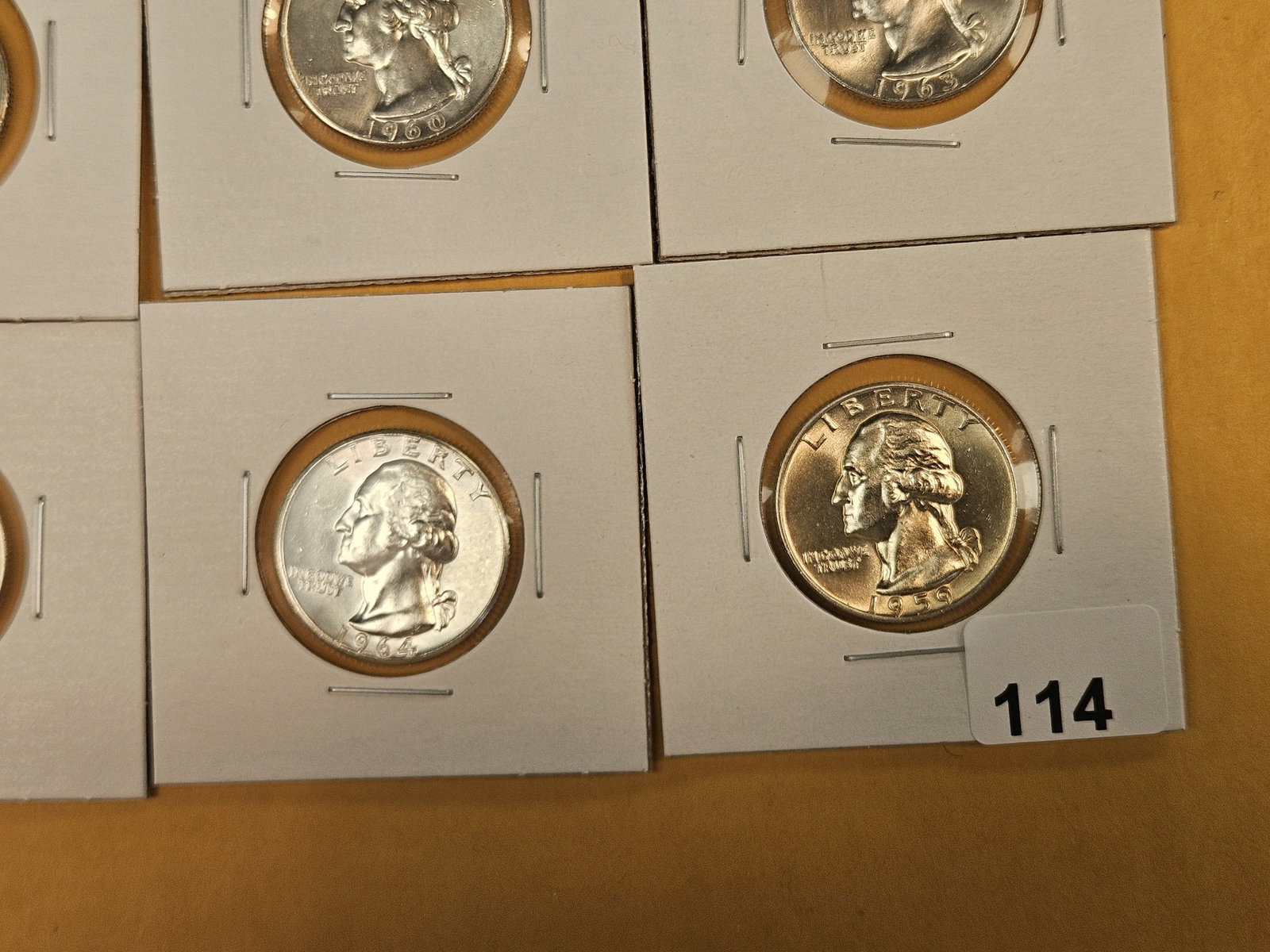 Six Very Choice to GEM Brilliant Uncirculated Washington silver Quarters - 5
