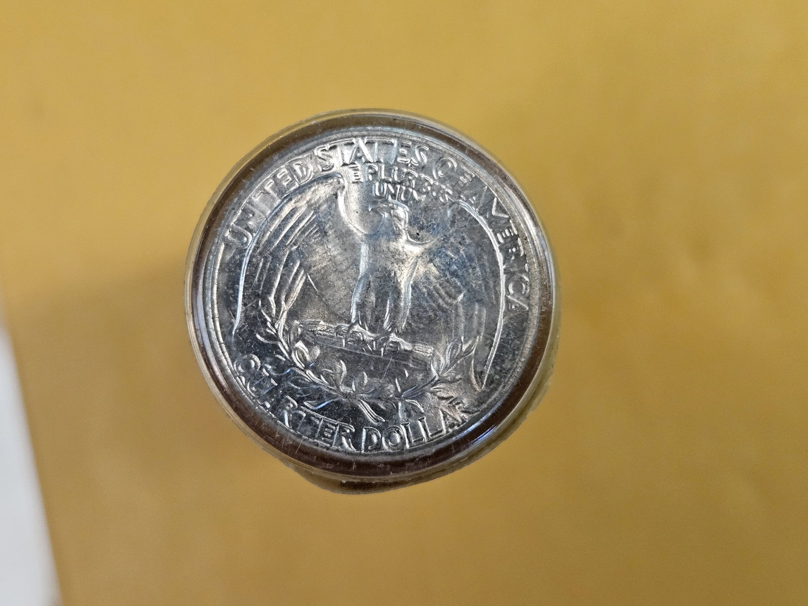 ** Full roll of Brilliant Uncirculated 1958 Washington silver Quarters - 3
