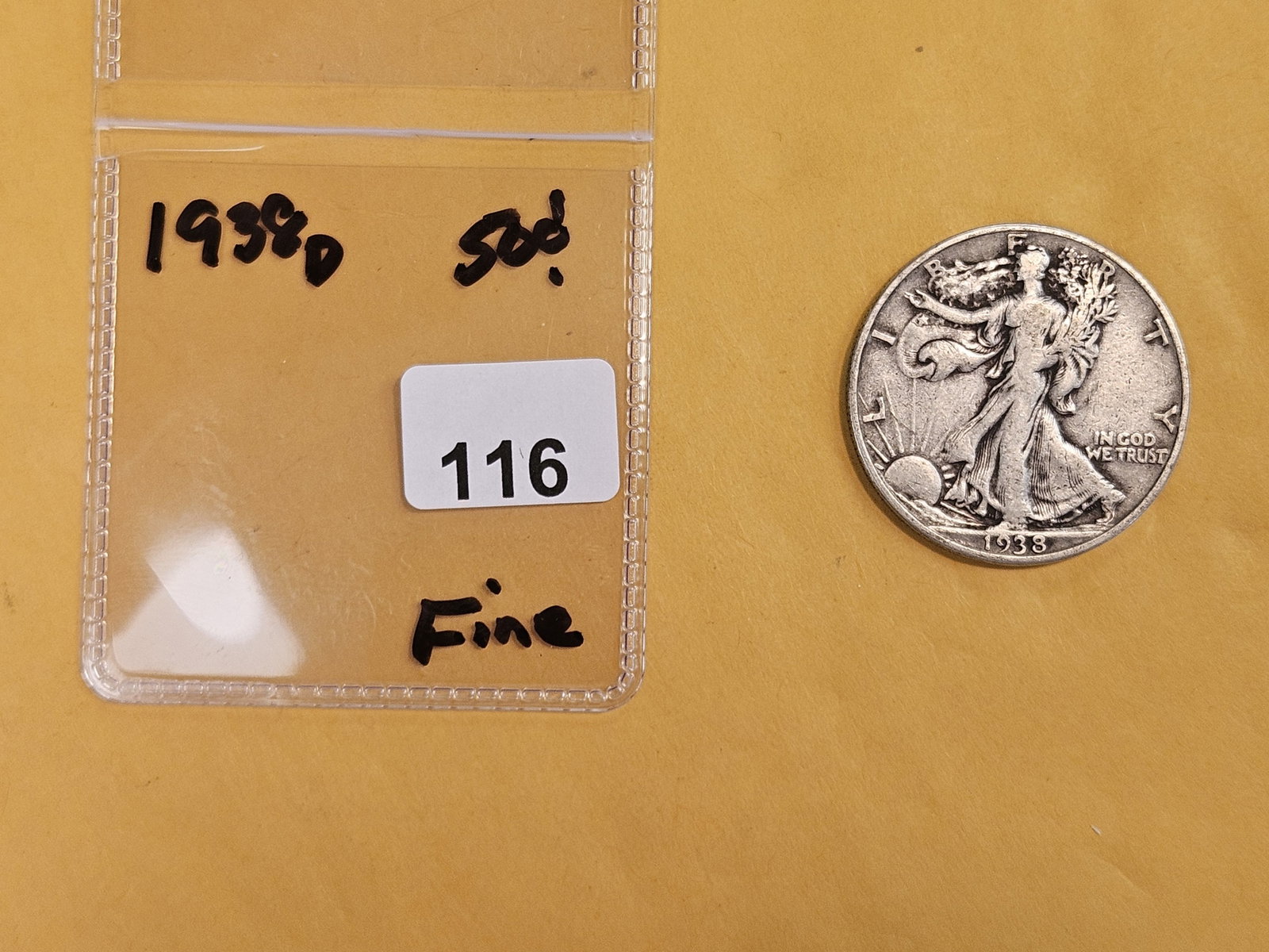 KEY DATE 1938-D Walking Liberty Half Dollar - 2