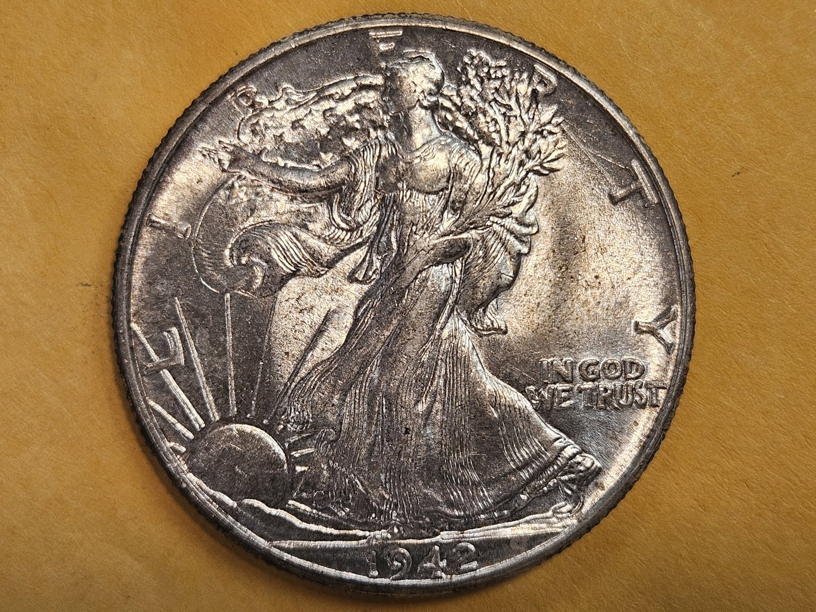 Choice Brilliant Uncirculated 1942 Walking Liberty Half Dollar - 3