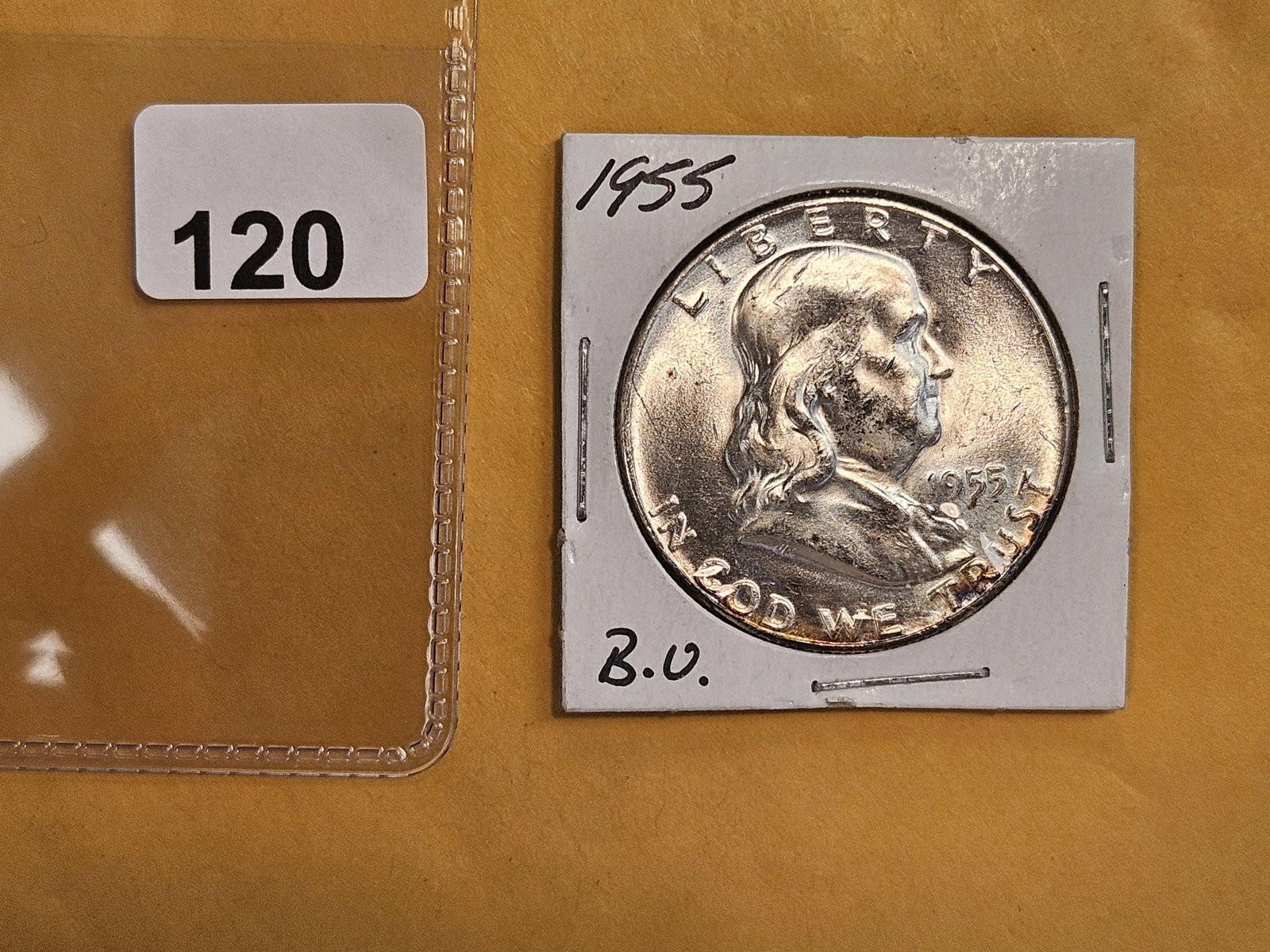 Choice Brilliant Uncirculated 1955 Franklin Half Dollar - 2