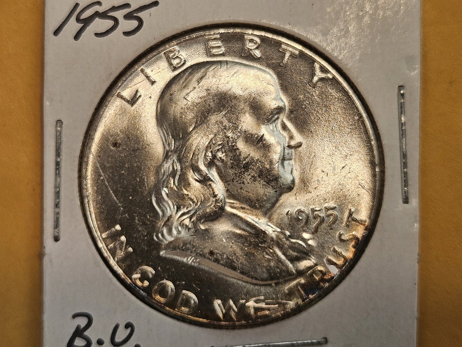 Choice Brilliant Uncirculated 1955 Franklin Half Dollar - 3