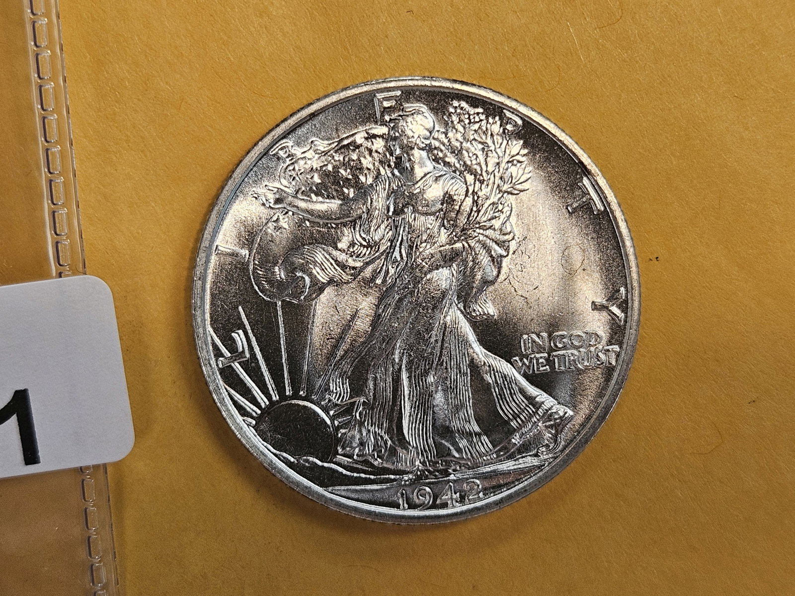 Very Choice Brilliant Uncirculated 1942-S Walking Liberty Half Dollar - 4