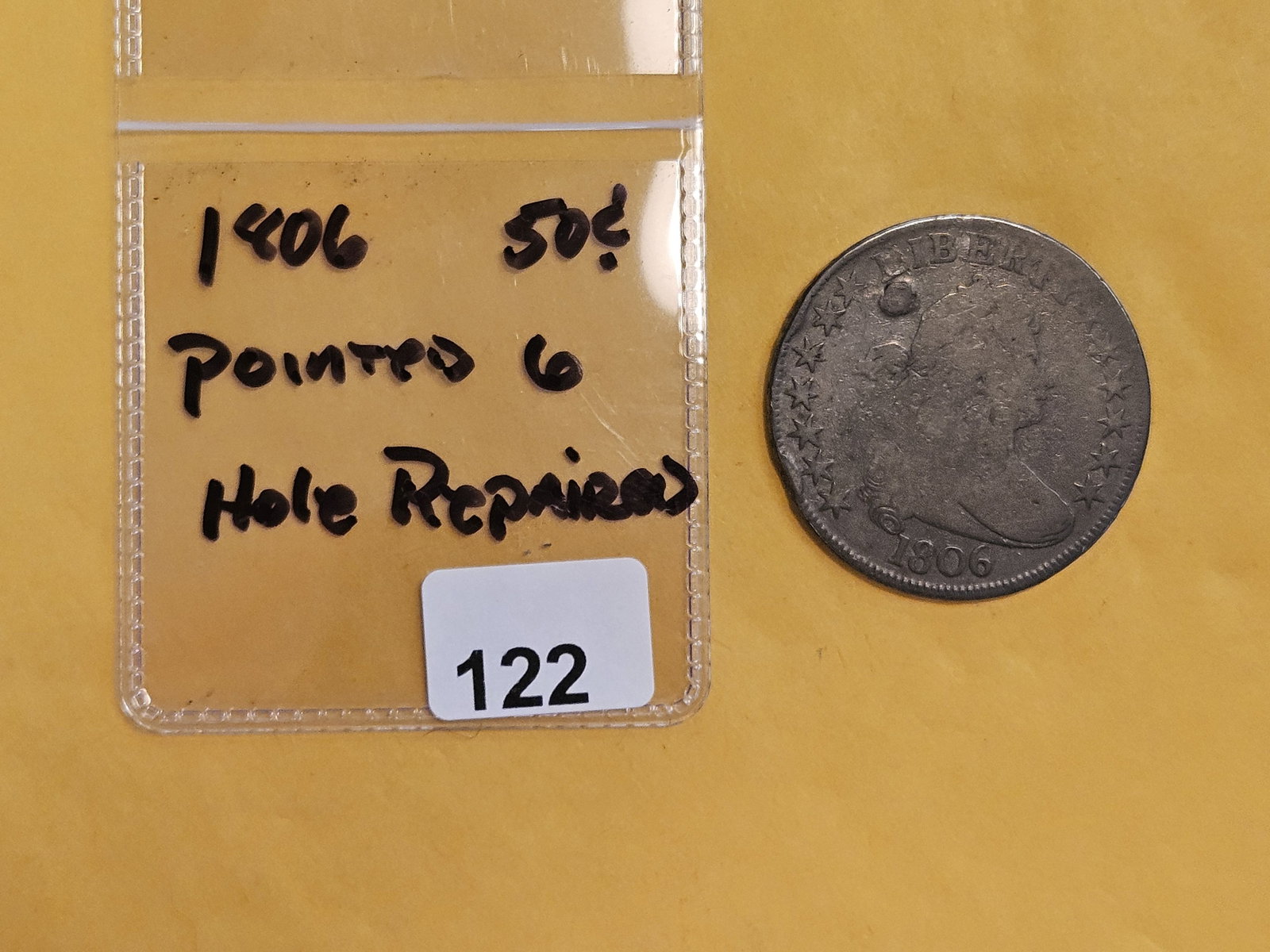 * Scarcer 1806 Draped Bust silver half dollar - 2