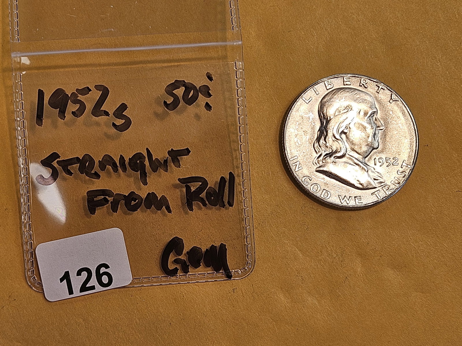 GEM Brilliant Uncirculated 1952-S Franklin Half Dollar - 2