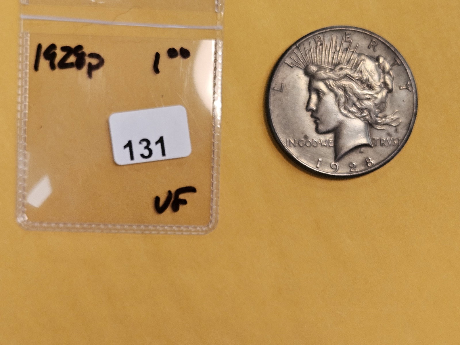 ** KEY DATE 1928 Peace Silver Dollar in Very Fine - 3