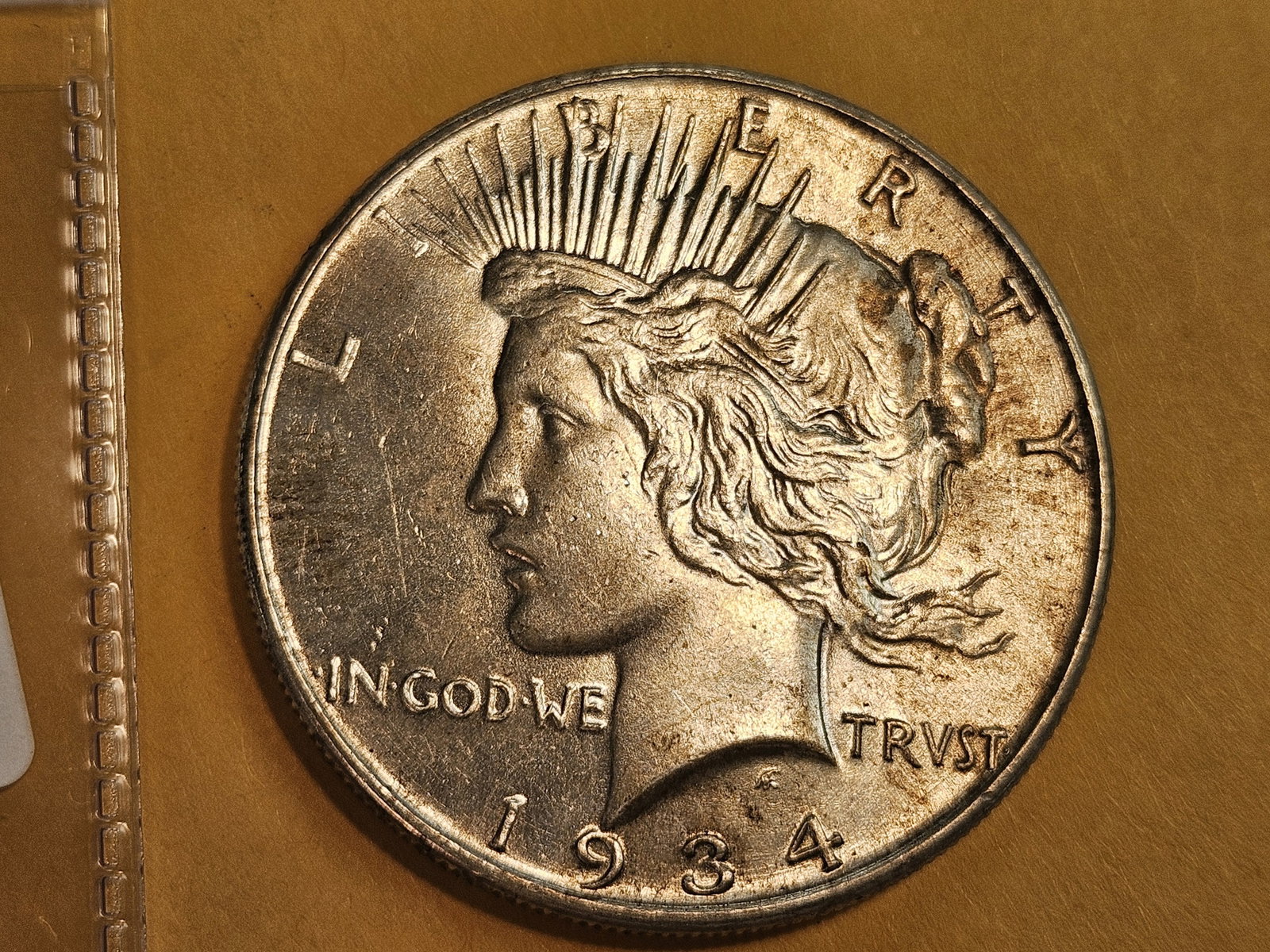 Choice Brilliant Uncirculated 1934 Peace Silver Dollar: Great luster