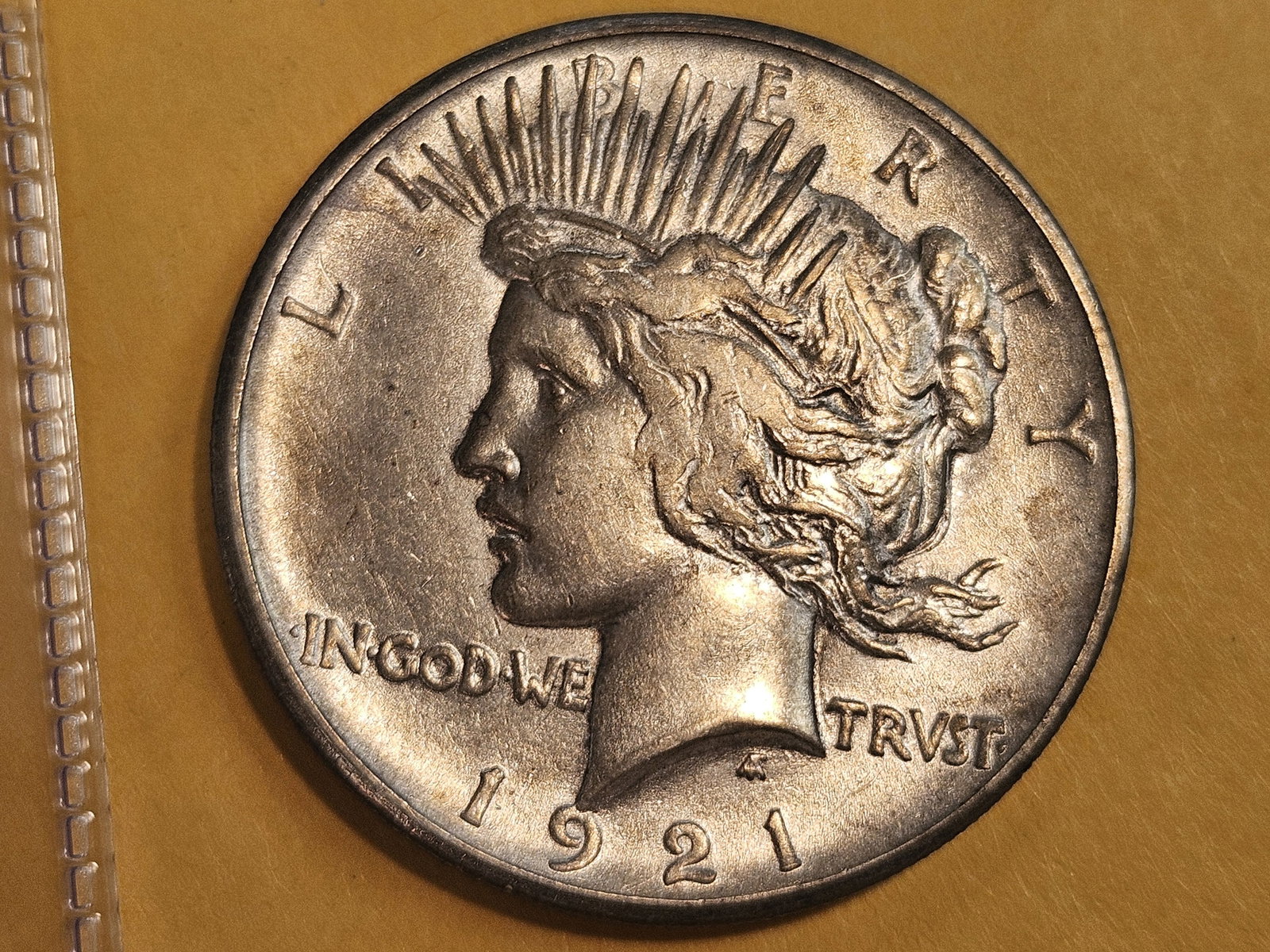 ** KEY DATE ** 1921 Peace Silver Dollar in About Uncirculated - 55: Nice, near uncirculated piece