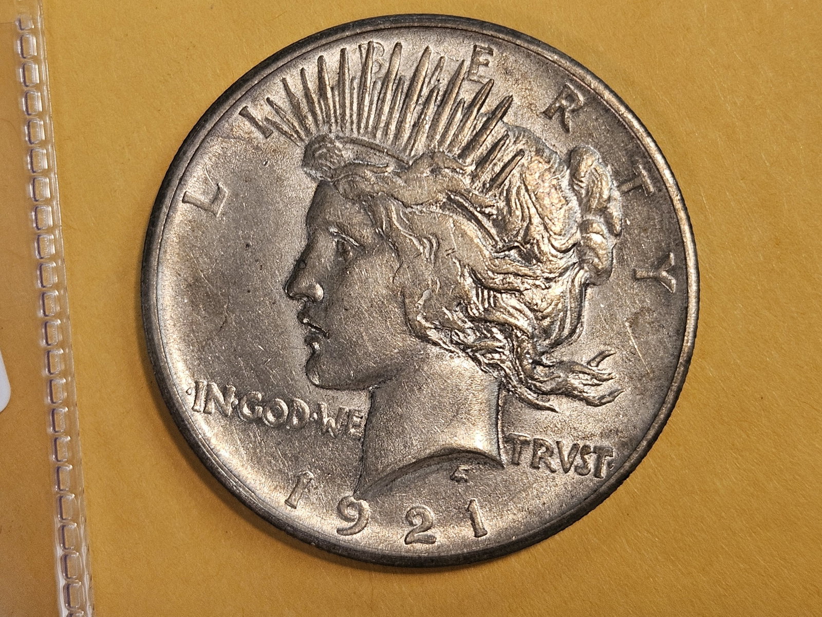 ** KEY DATE ** 1921 Peace Silver Dollar in About Uncirculated - 55 - 3