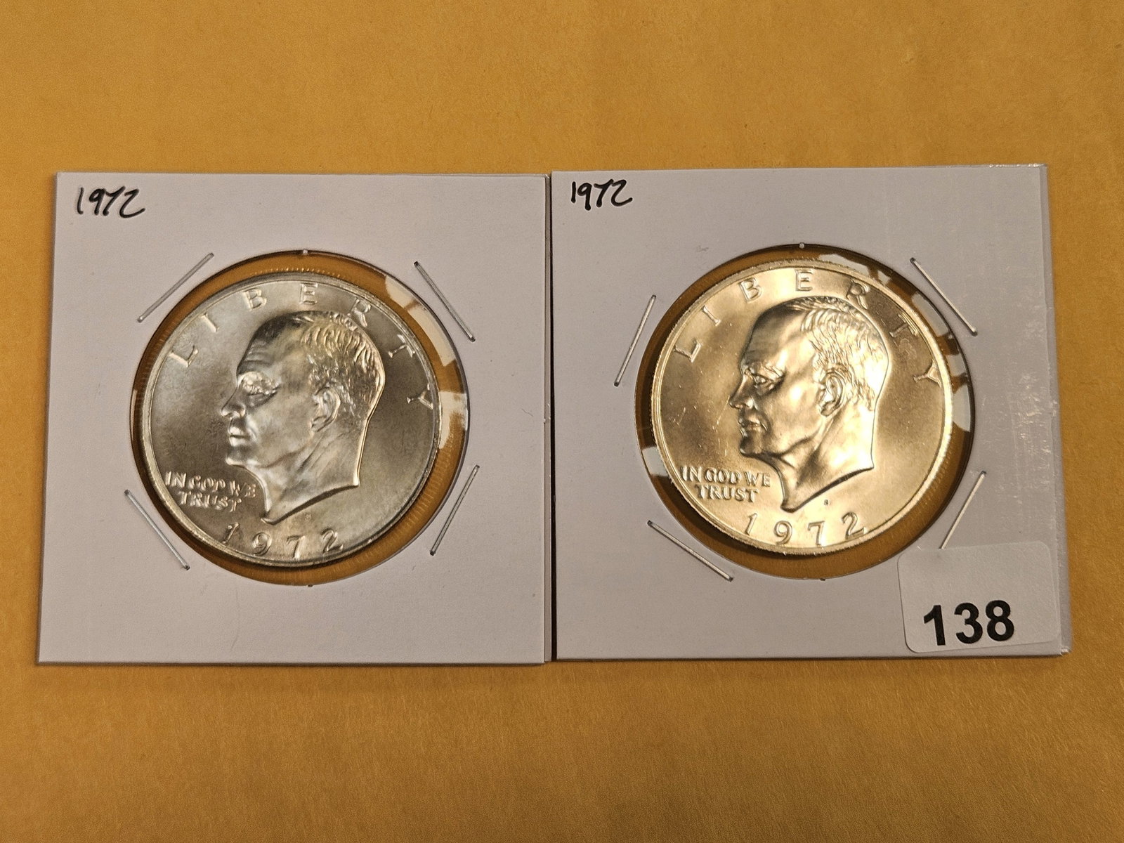 Two GEM Brilliant Uncirculated silver Eisenhower Dollars - 2