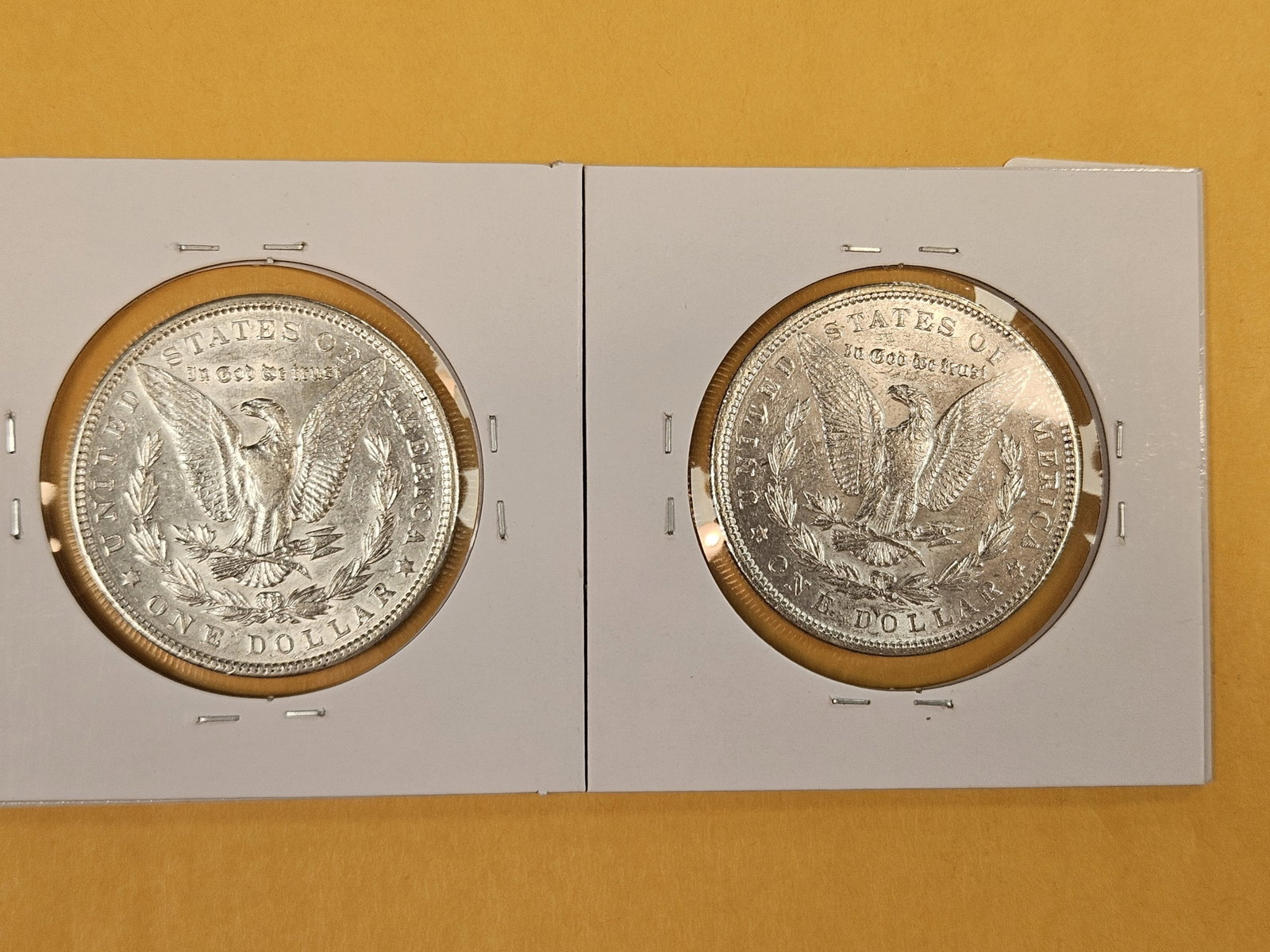 Two About Uncirculated Morgan silver Dollars - 2