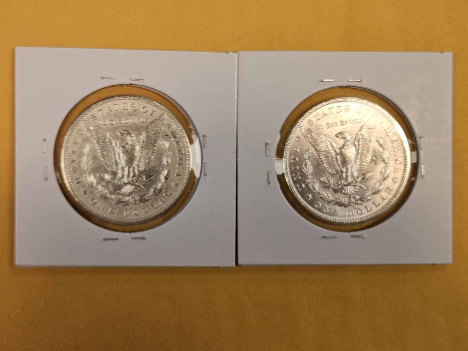 Two About Uncirculated Morgan silver Dollars - 2