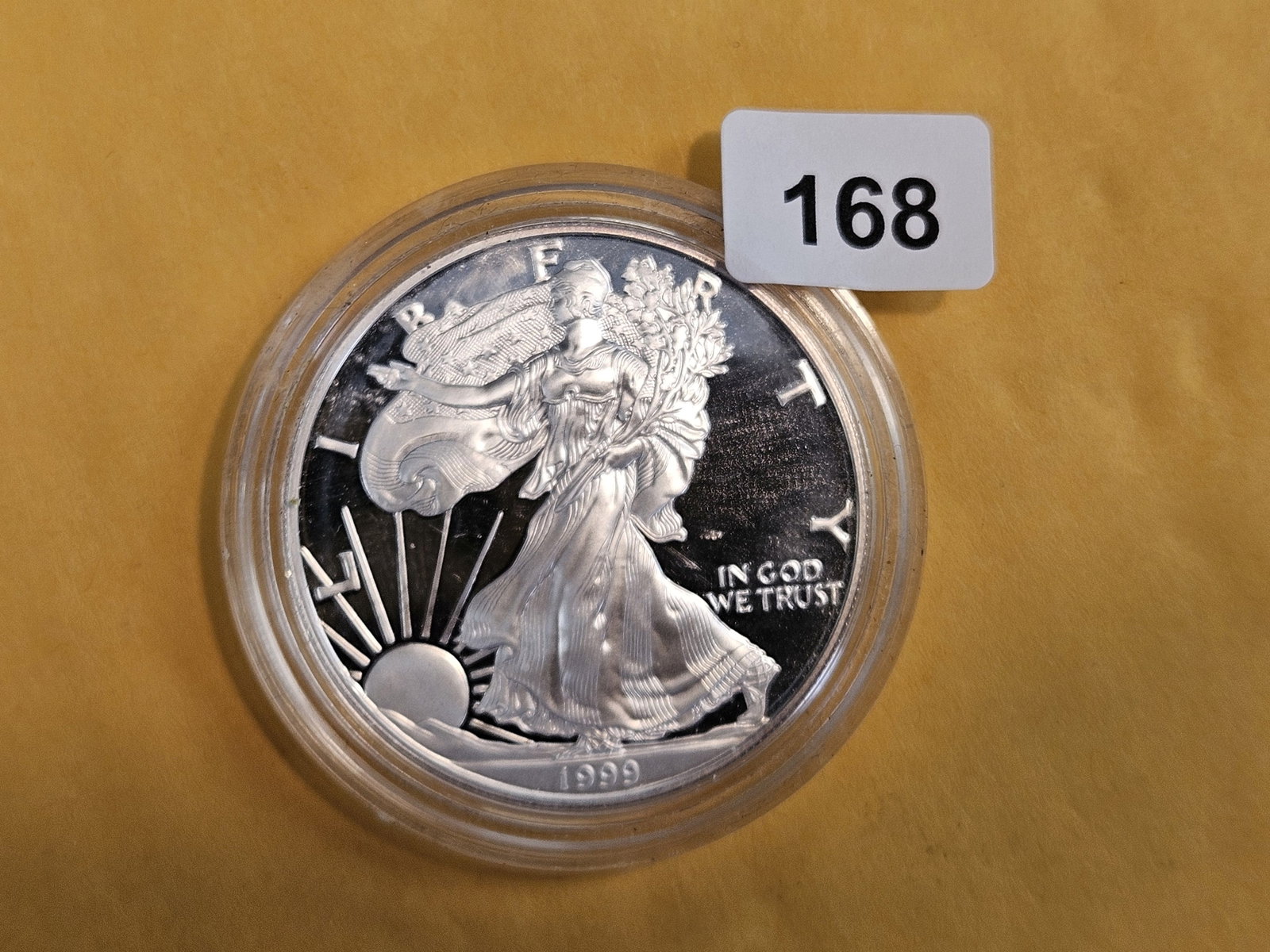 GEM Proof Deep Cameo 1999 American Silver Eagle: In original plastic capsule