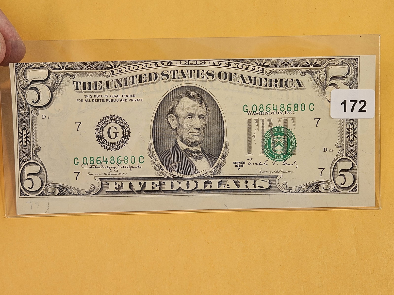BEP ERROR! Crisp Uncirculated Series 1988-A Five Dollar FRN (1 of 2)