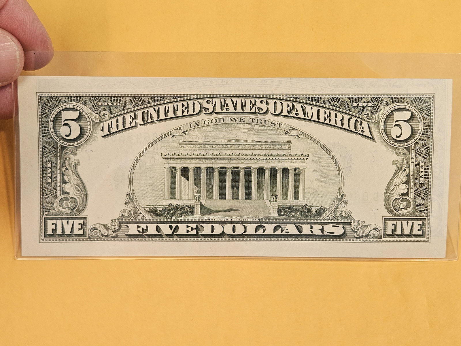 BEP ERROR! Crisp Uncirculated Series 1988-A Five Dollar FRN - 2