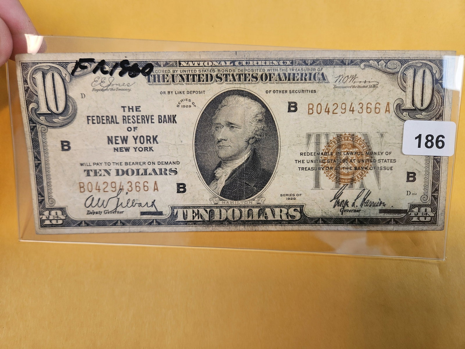 Series 1929 Ten Dollar National Currency in Fine: New York. FR 1860
