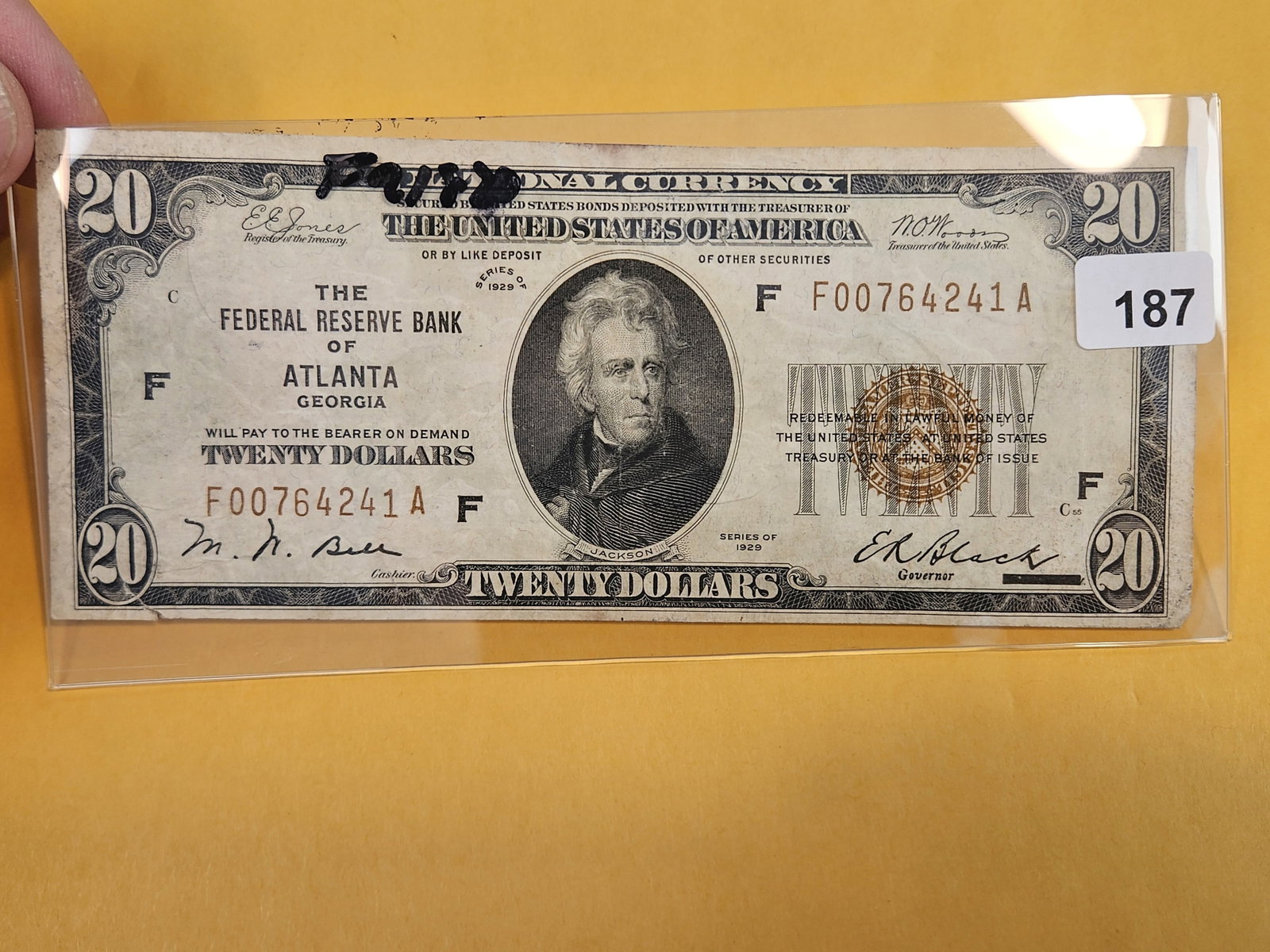 Series of 1929 Twenty Dollar National Currency in Very Fine: FR 1870. Atlanta