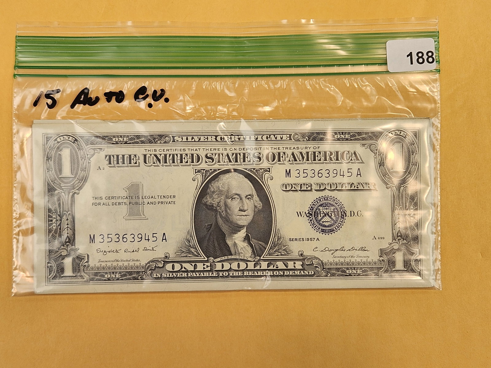 Fifteen Crisp AU-CU One Dollar Silver Certificates: From dealer. Unchecked by us