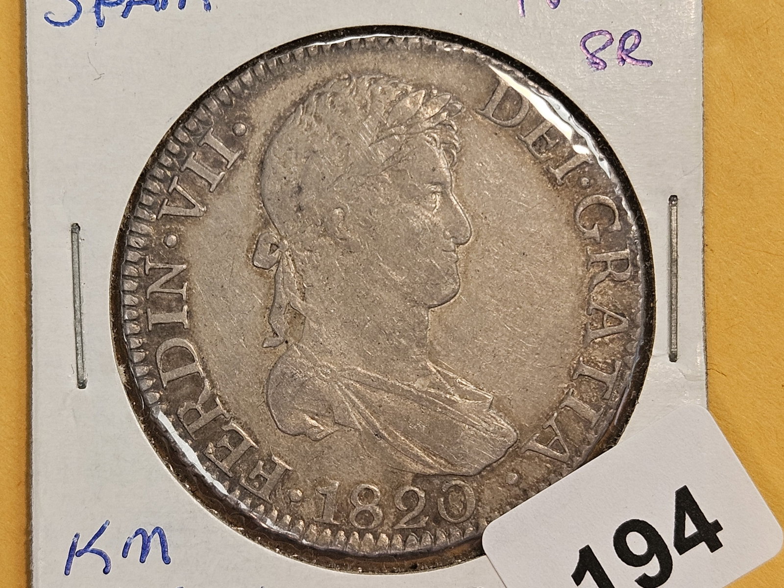 1820 Spain silver 8 reals: KM 466.4