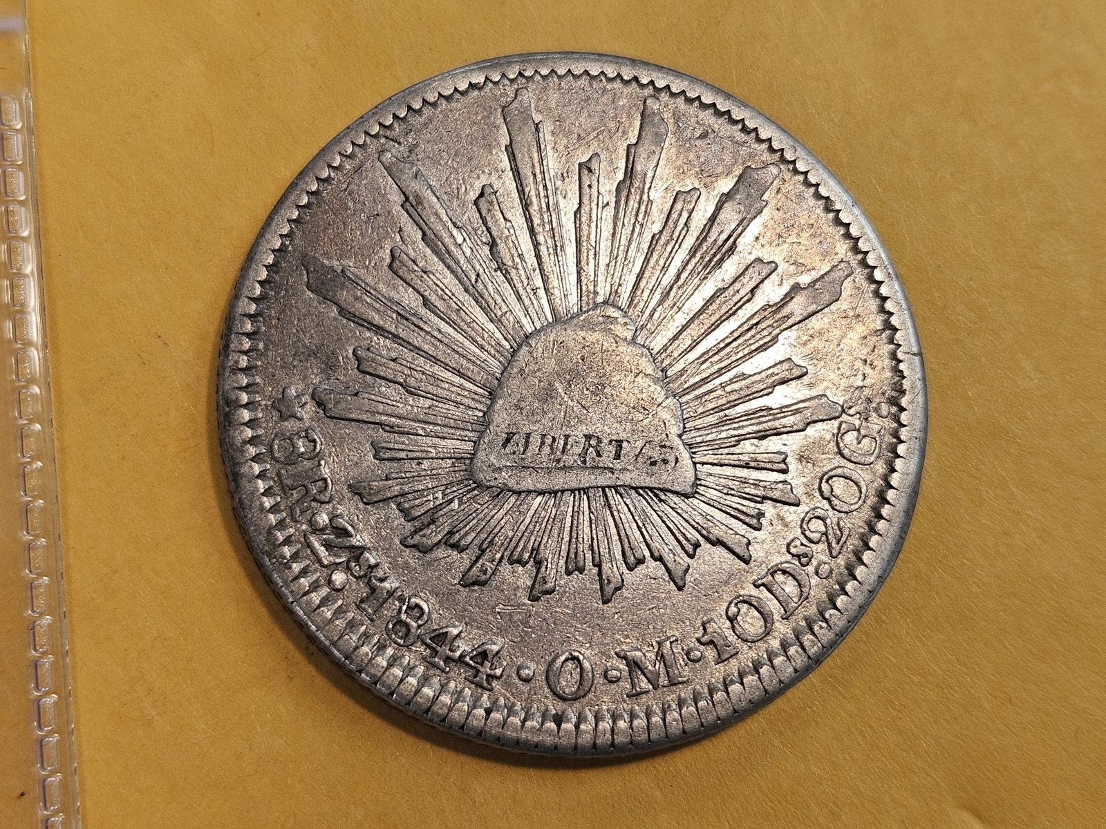 Bright 1844 Mexico silver 8 reals in Very Fine: KM 377.3