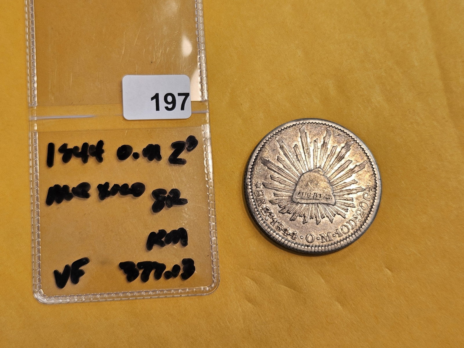 Bright 1844 Mexico silver 8 reals in Very Fine - 2