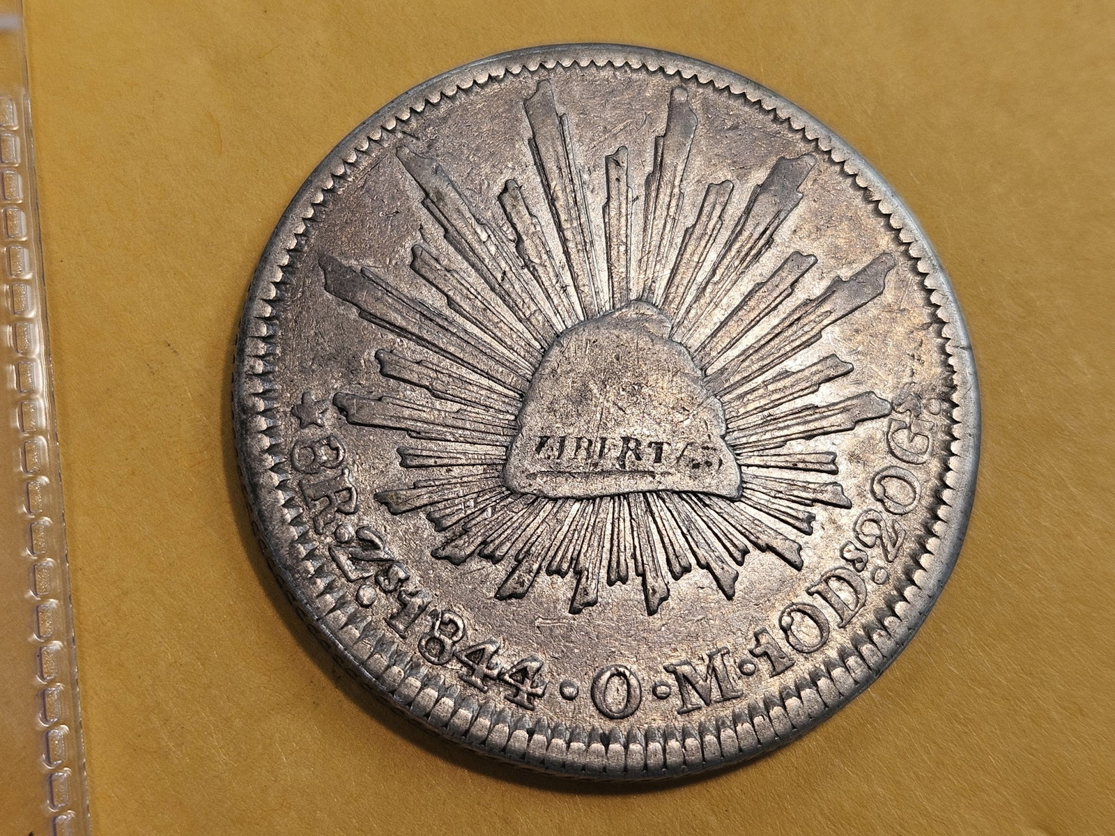Bright 1844 Mexico silver 8 reals in Very Fine - 3