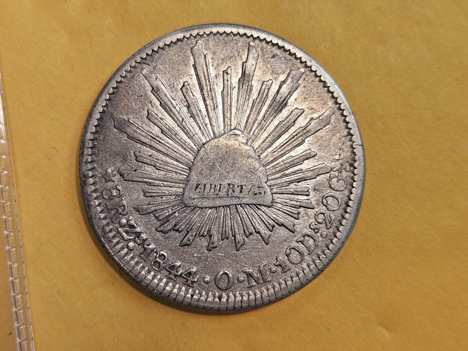 Bright 1844 Mexico silver 8 reals in Very Fine - 4