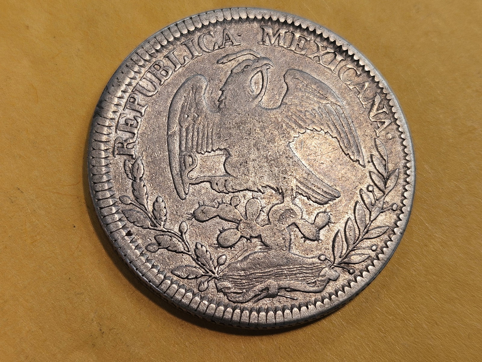 Bright 1844 Mexico silver 8 reals in Very Fine - 5