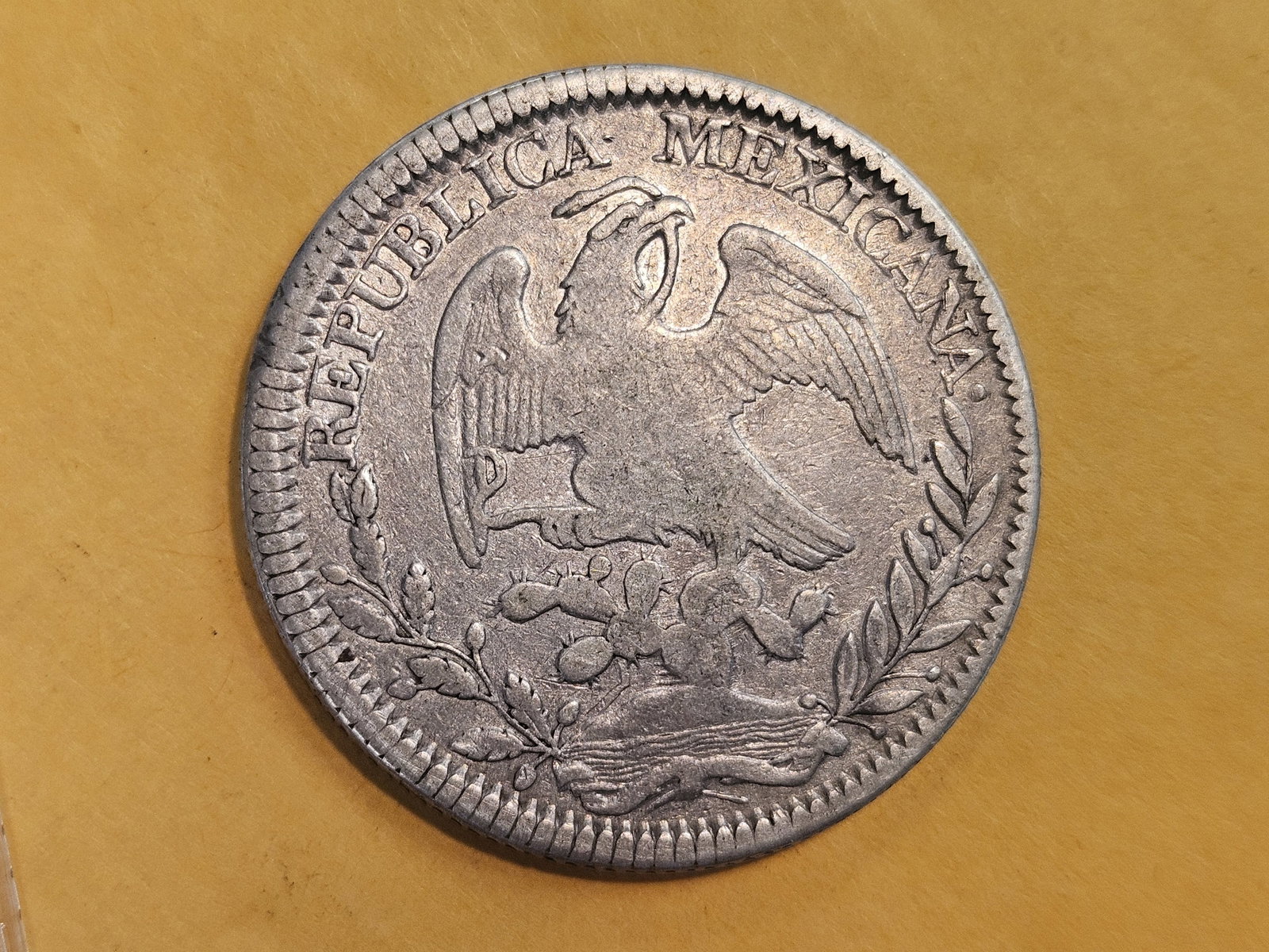 Bright 1844 Mexico silver 8 reals in Very Fine - 6