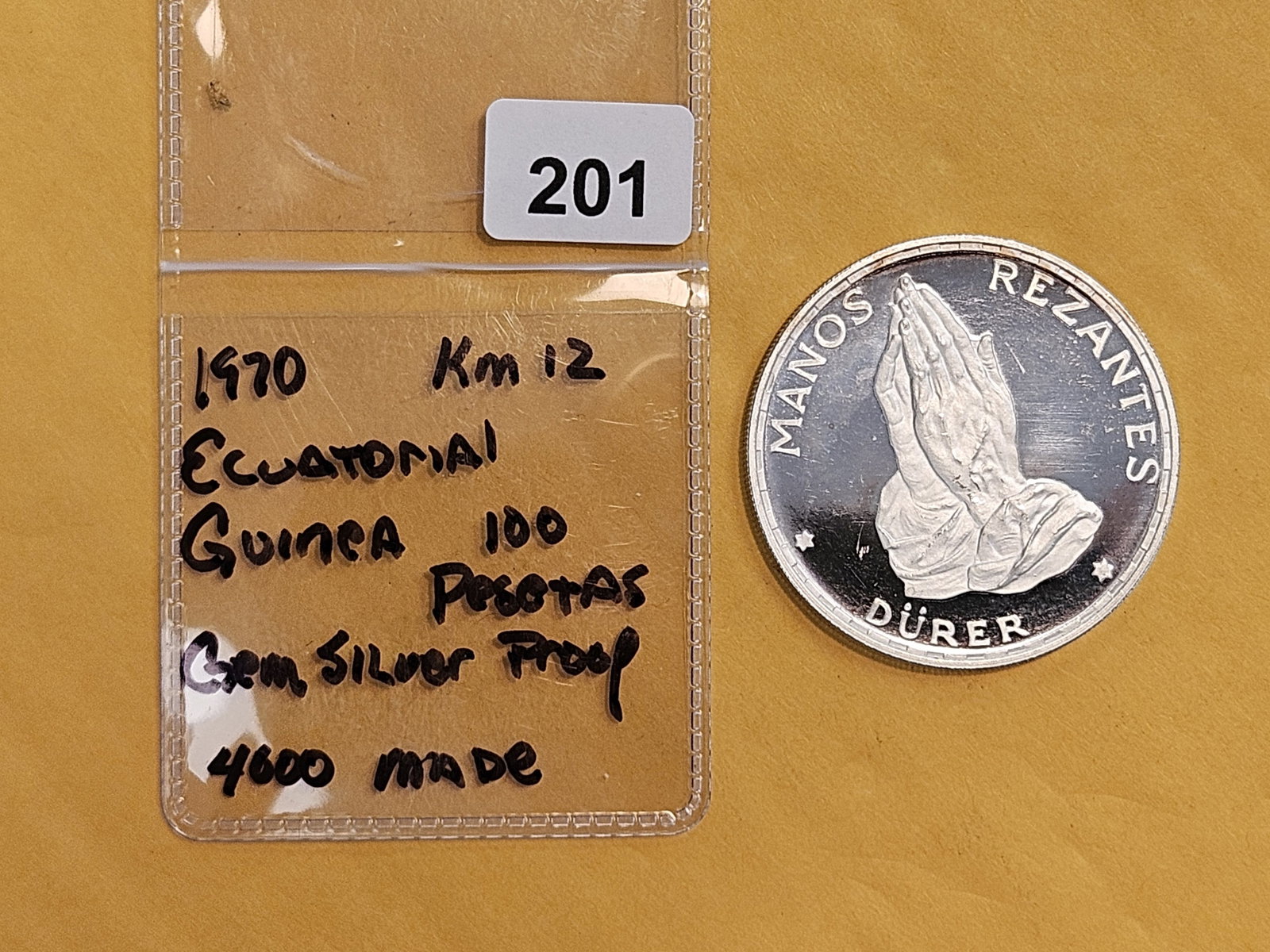 GEM Proof Deep Cameo 1970 Equatorial Guinea silver 100 pesetas - 2