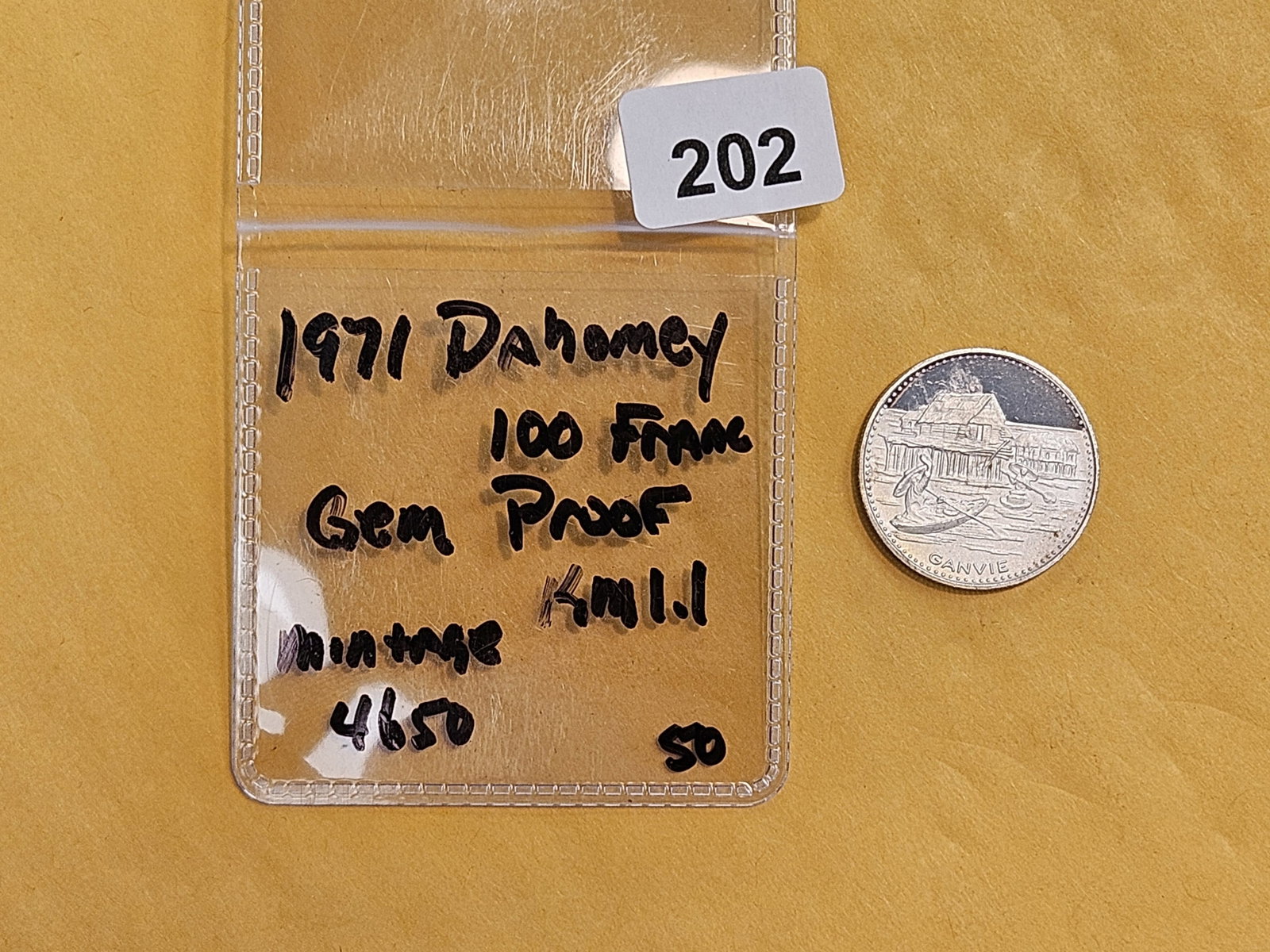 GEM Proof Deep Cameo 1971 Dahomey 100 franc - 2