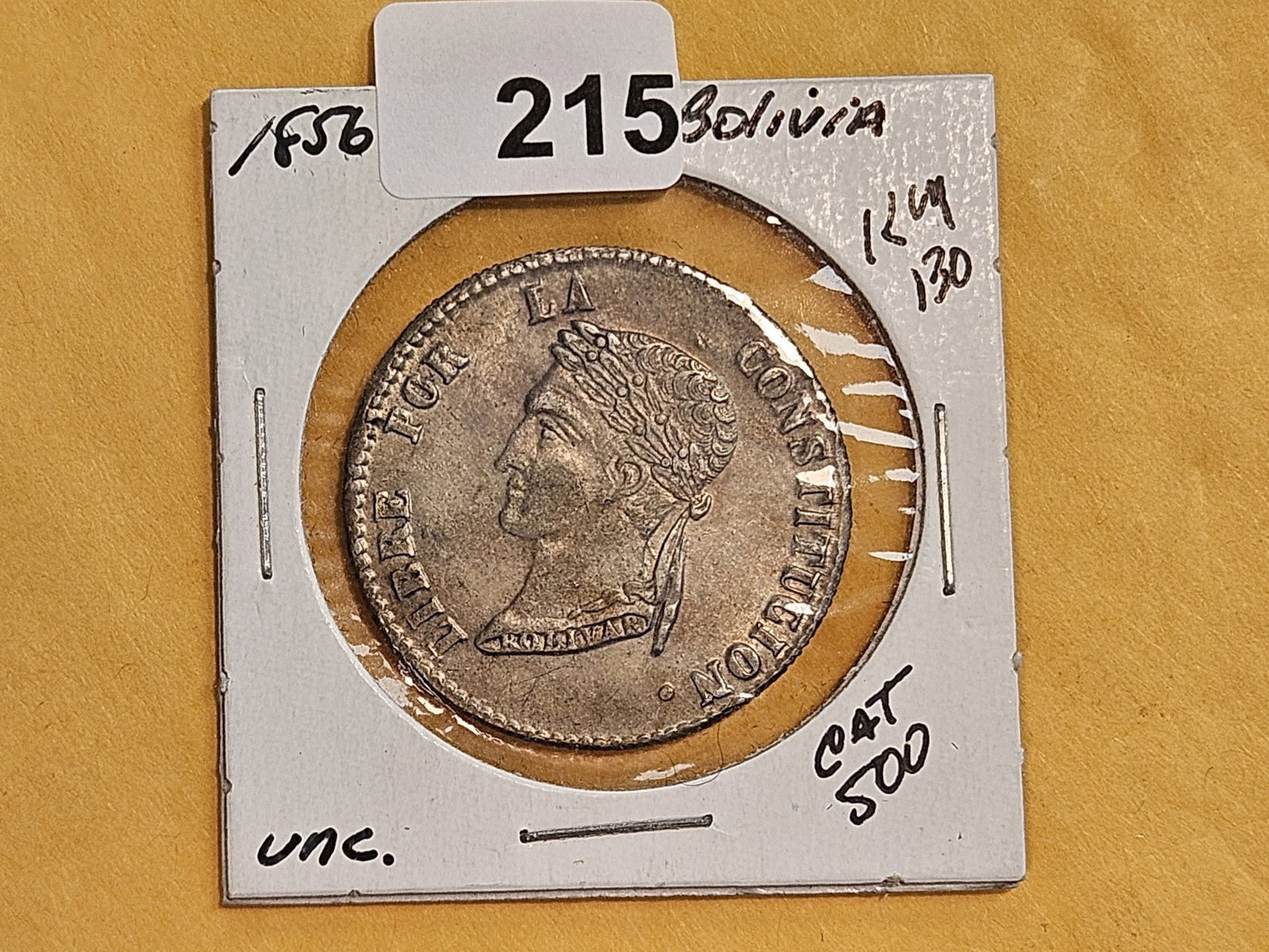Nice, Uncirculated 1856 Bolivia silver 4 sols - 2