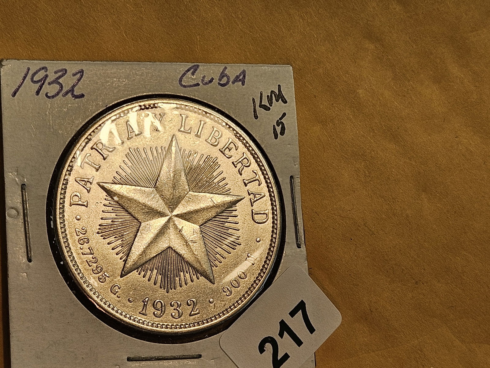 * Brilliant AU-BU 1932 Cuba silver peso - 3