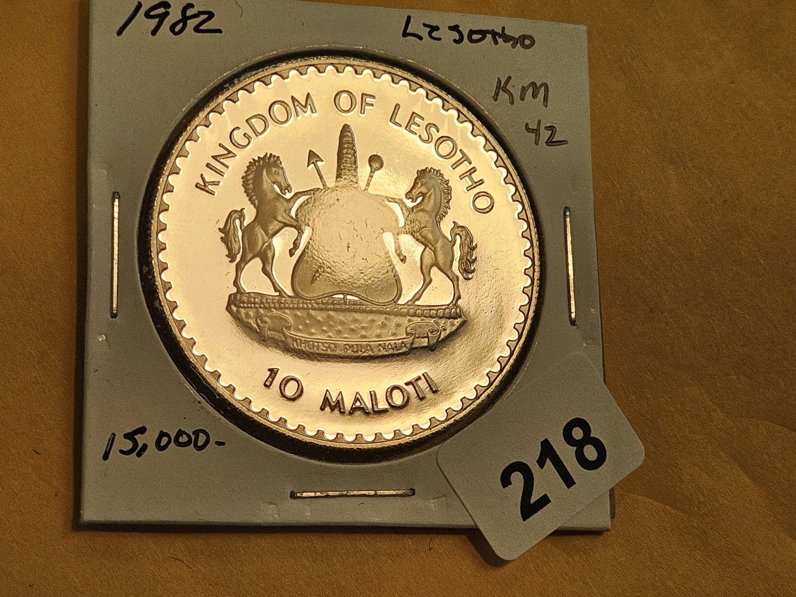 GEM Proof Deep Cameo 1982 Lesotho Silver 10 maloti - 2