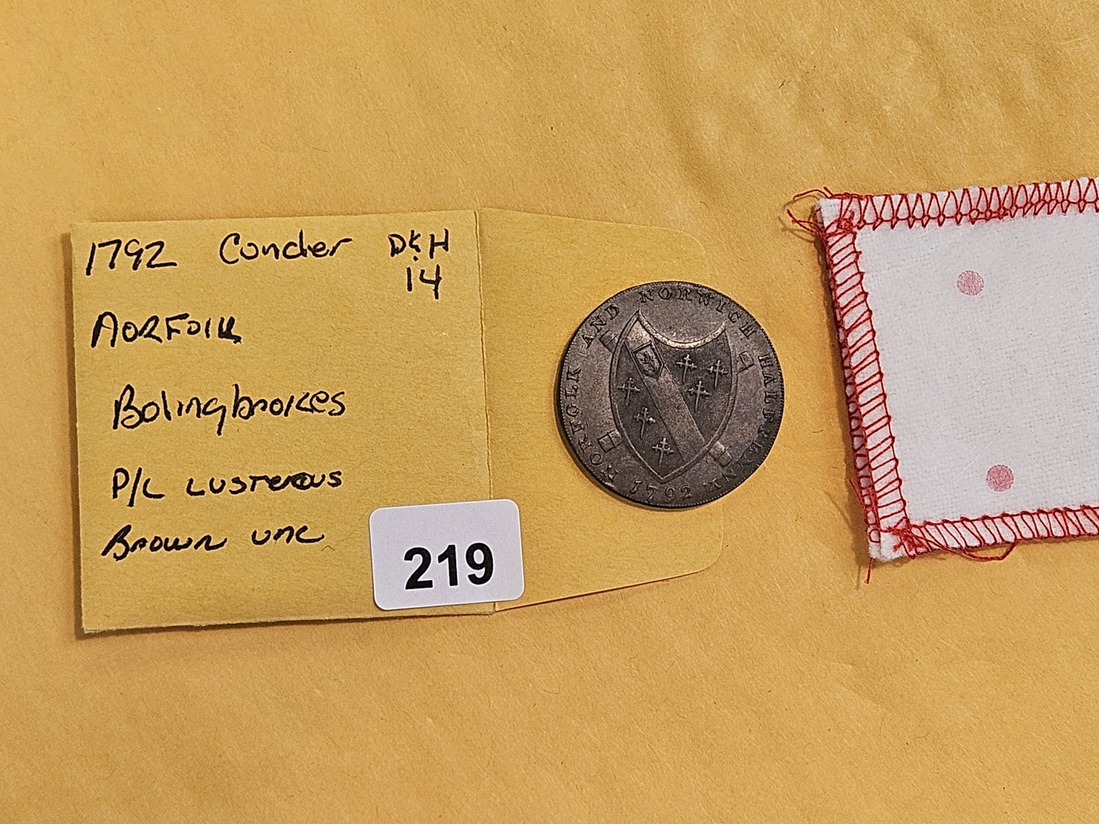 CONDER! Choice Brown Uncirculated 1792 Conder Token - 2