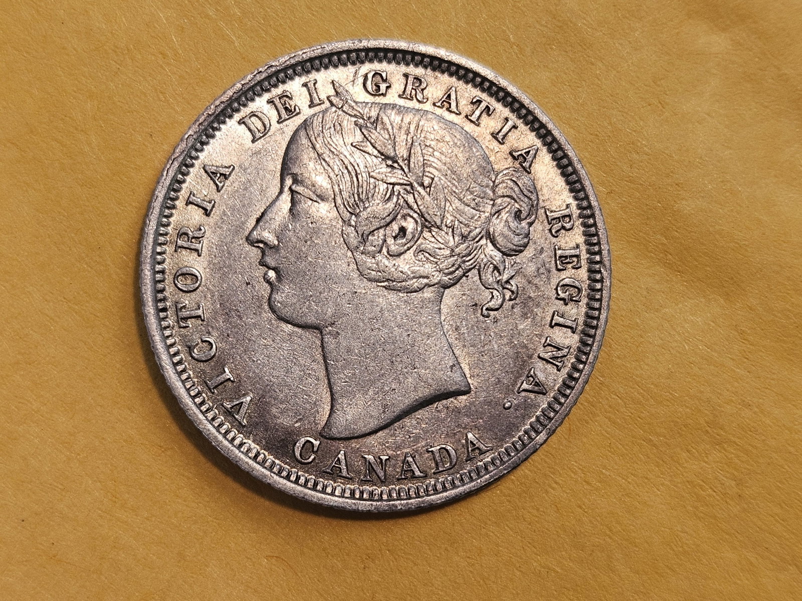 ** KEY DATE ** Bright 1858 Canada Silver 20 Cents in Extra Fine plus - 7
