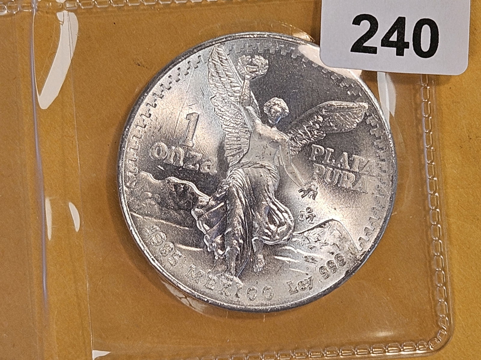 GEM Brilliant Uncirculated 1985 Mexico Silver one Onza: Libertad
