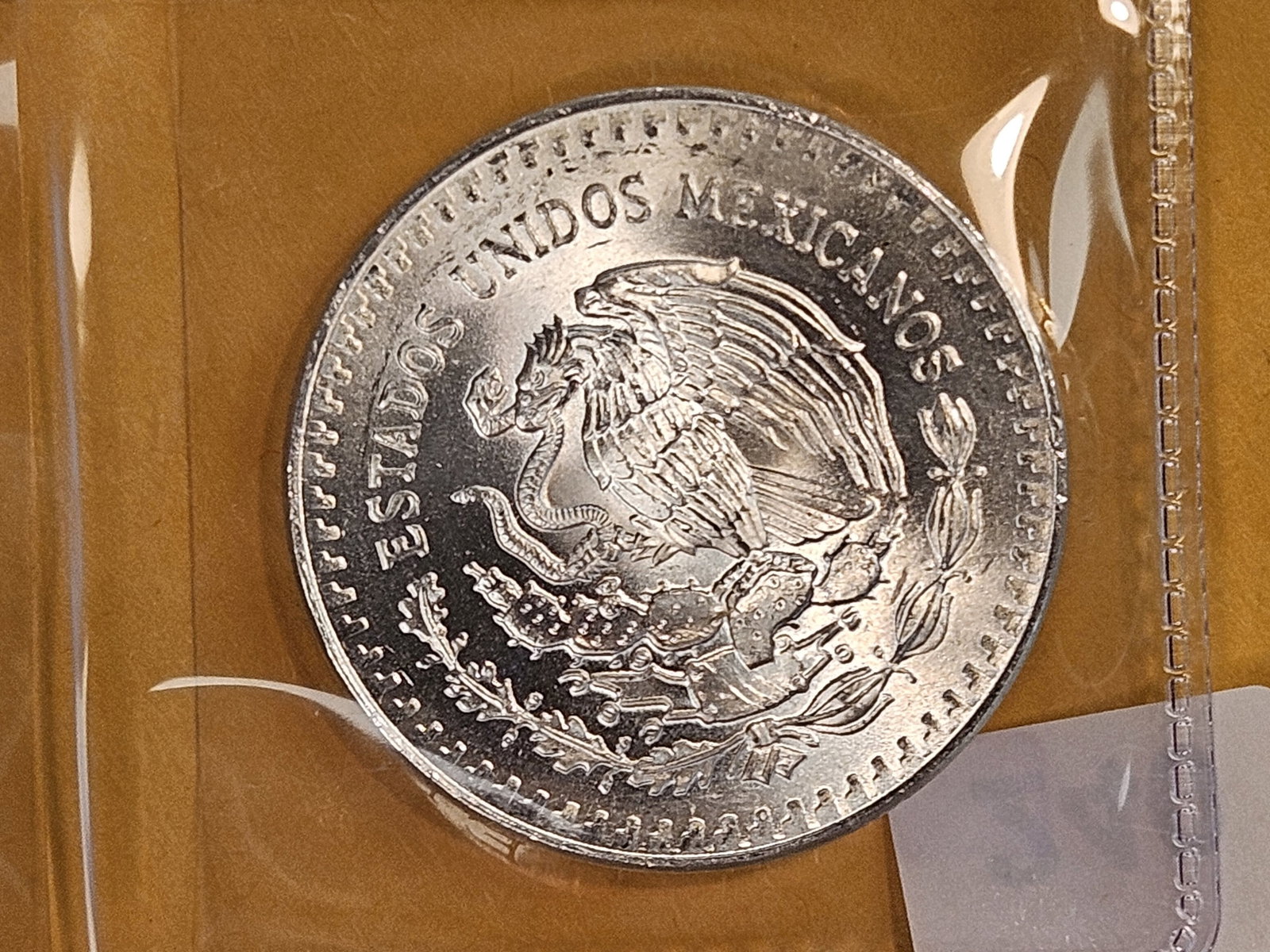 GEM Brilliant Uncirculated 1985 Mexico Silver one Onza - 2