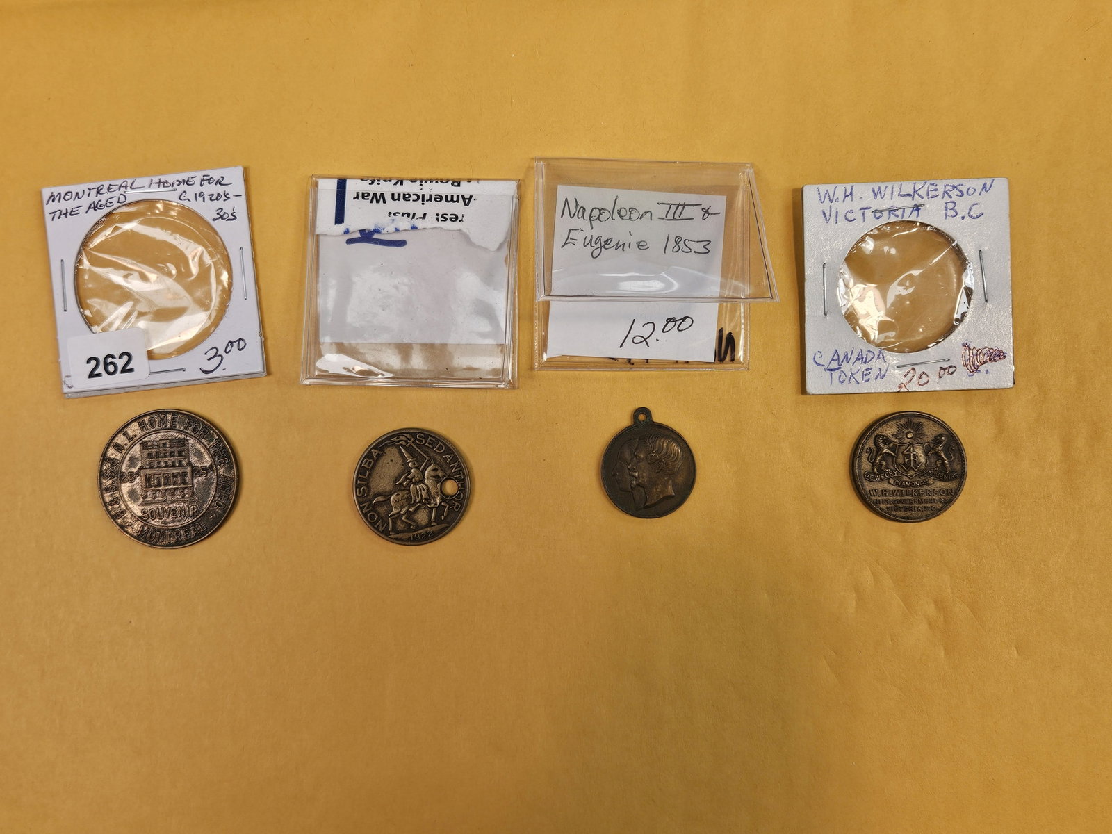 Four Cool 1800 and early 1900 Tokens: Mixed