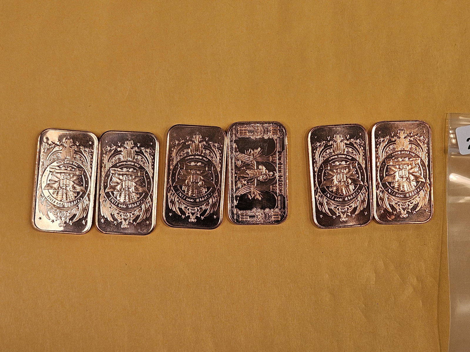 Six 1-troy ounce .999 fine copper bars - 4