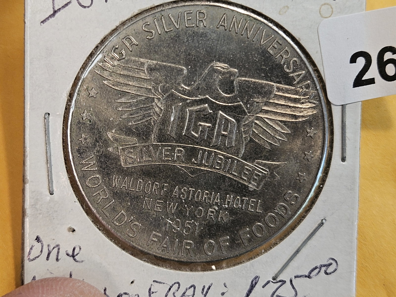 Scarce IGA Silver Anniversary Medal - 2